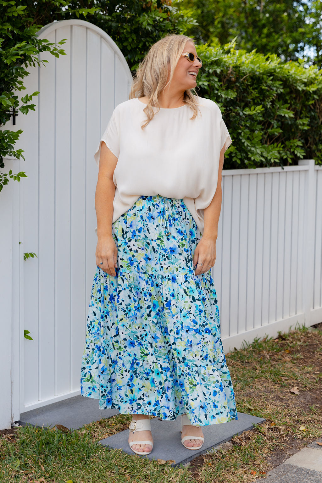Carrie Skirt in Bleue Fleur