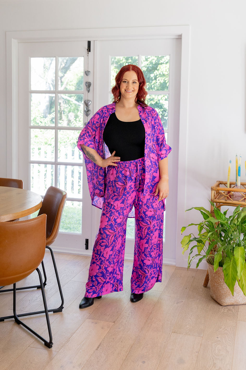 Tammin Shirt in Purple Blooms