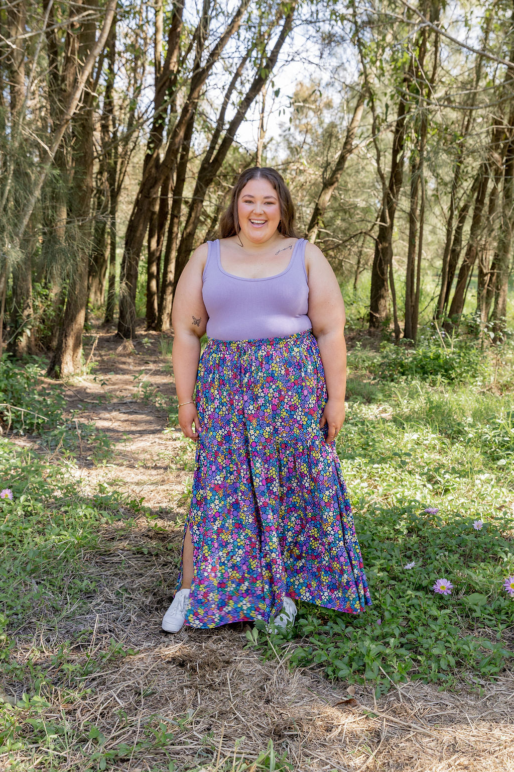 Carrie Skirt in Ditsy Kasey Rainbow