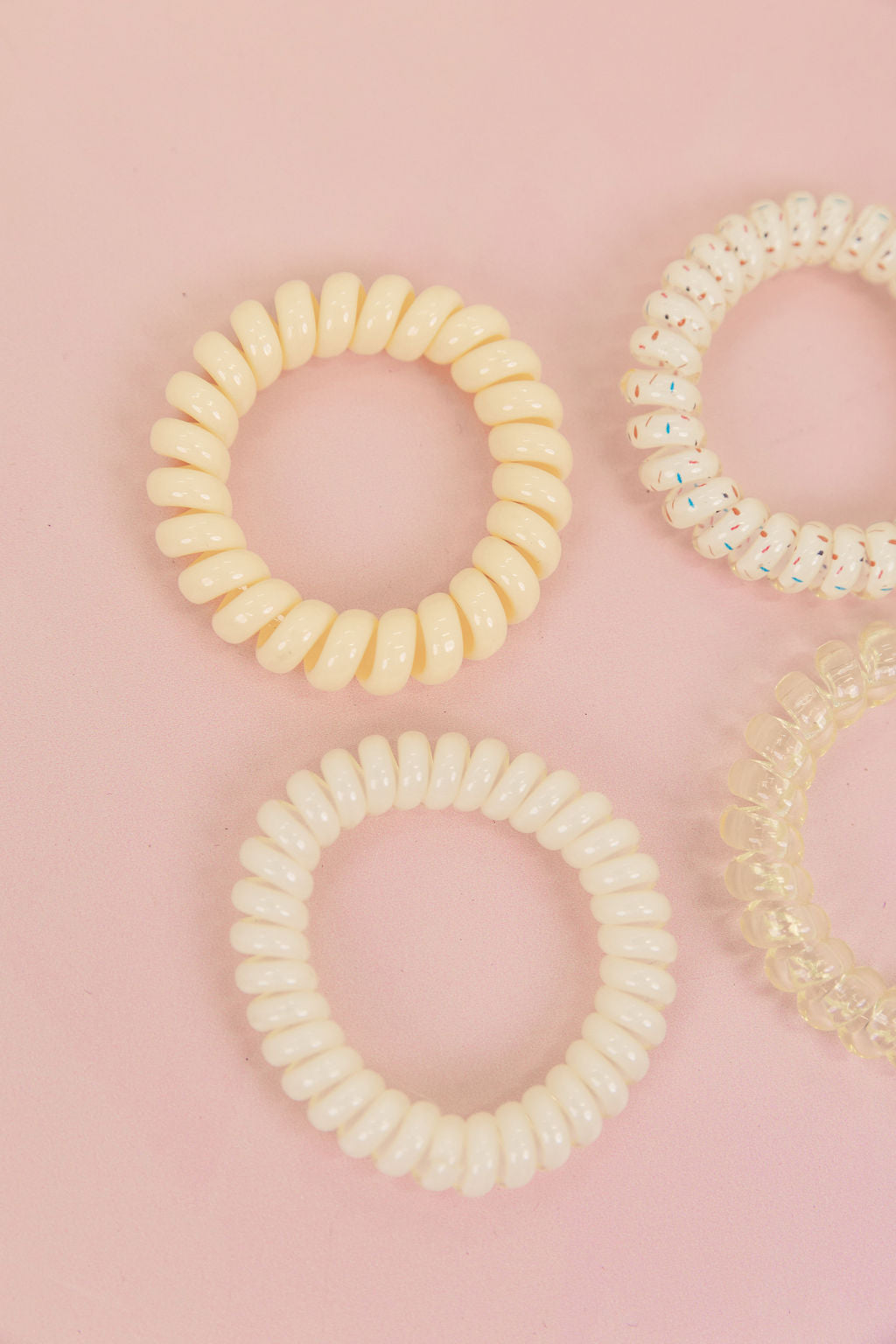 Yellow Coil Hair Ties – 4 Pack