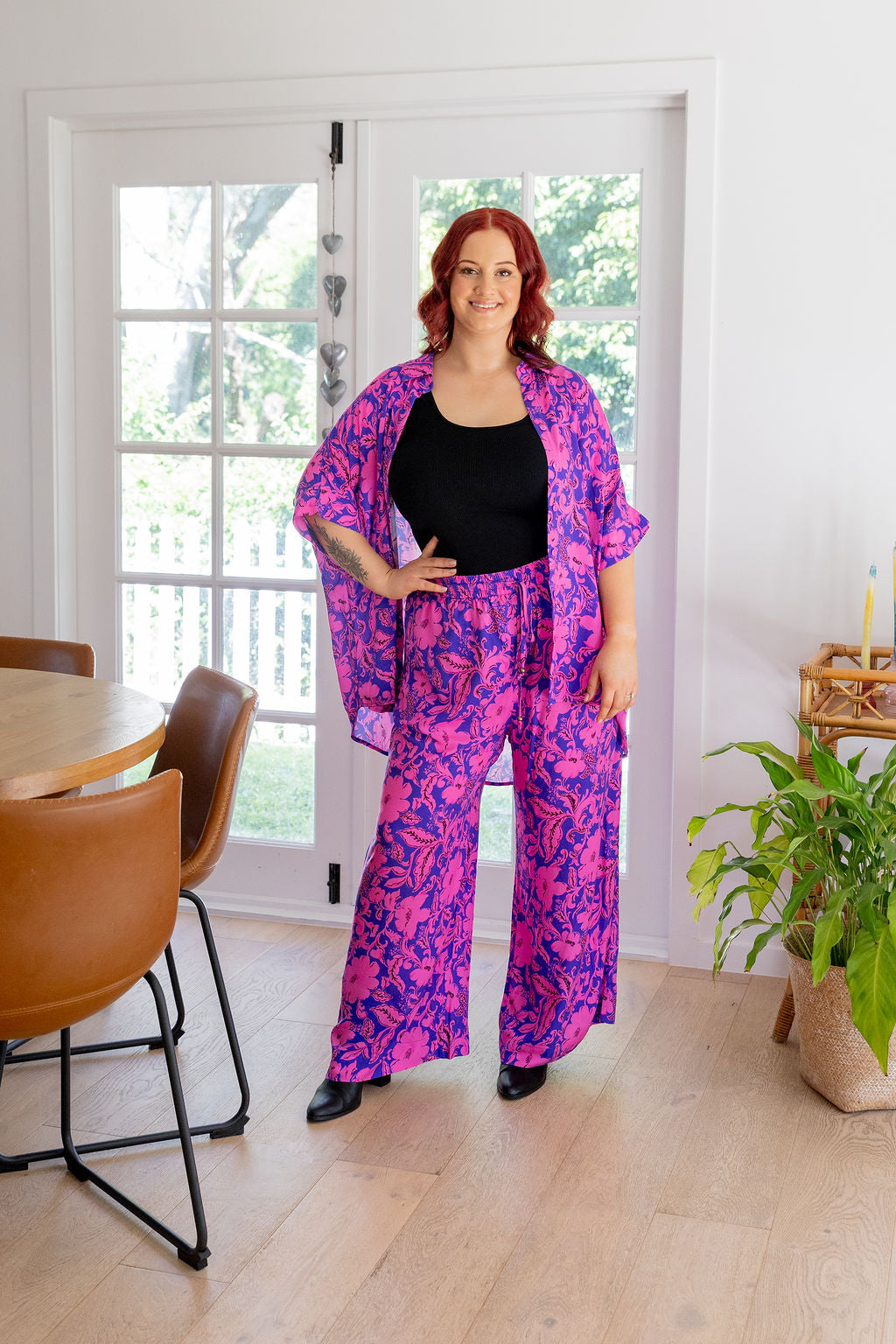 Gina Pants in Purple Blooms