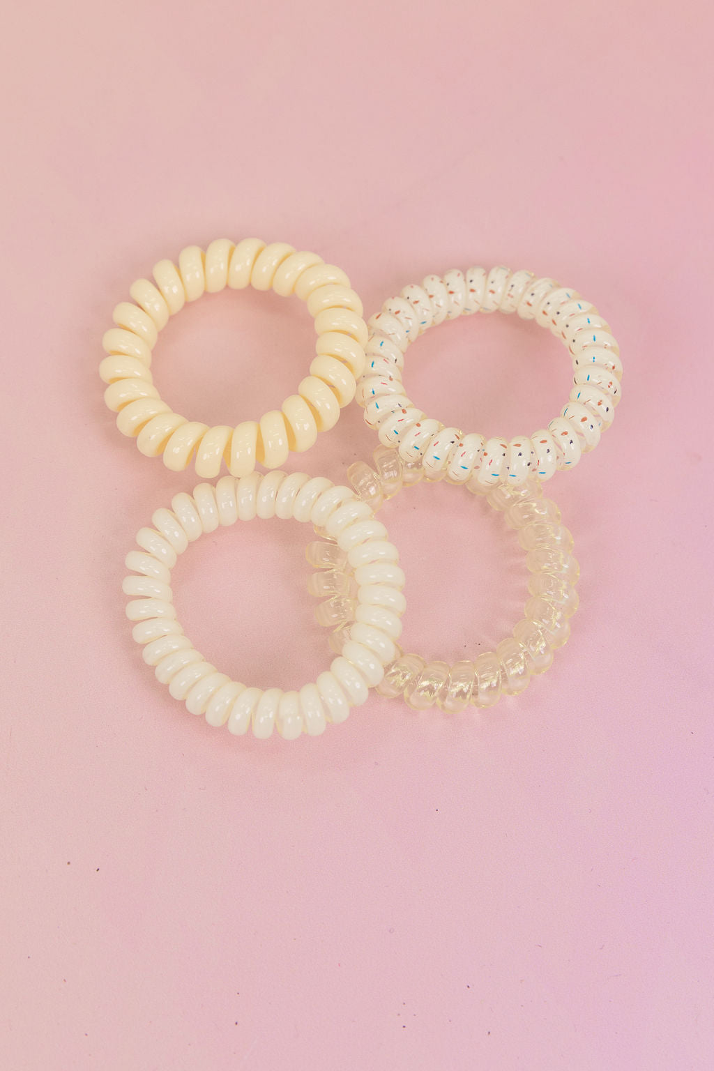 Yellow Coil Hair Ties – 4 Pack
