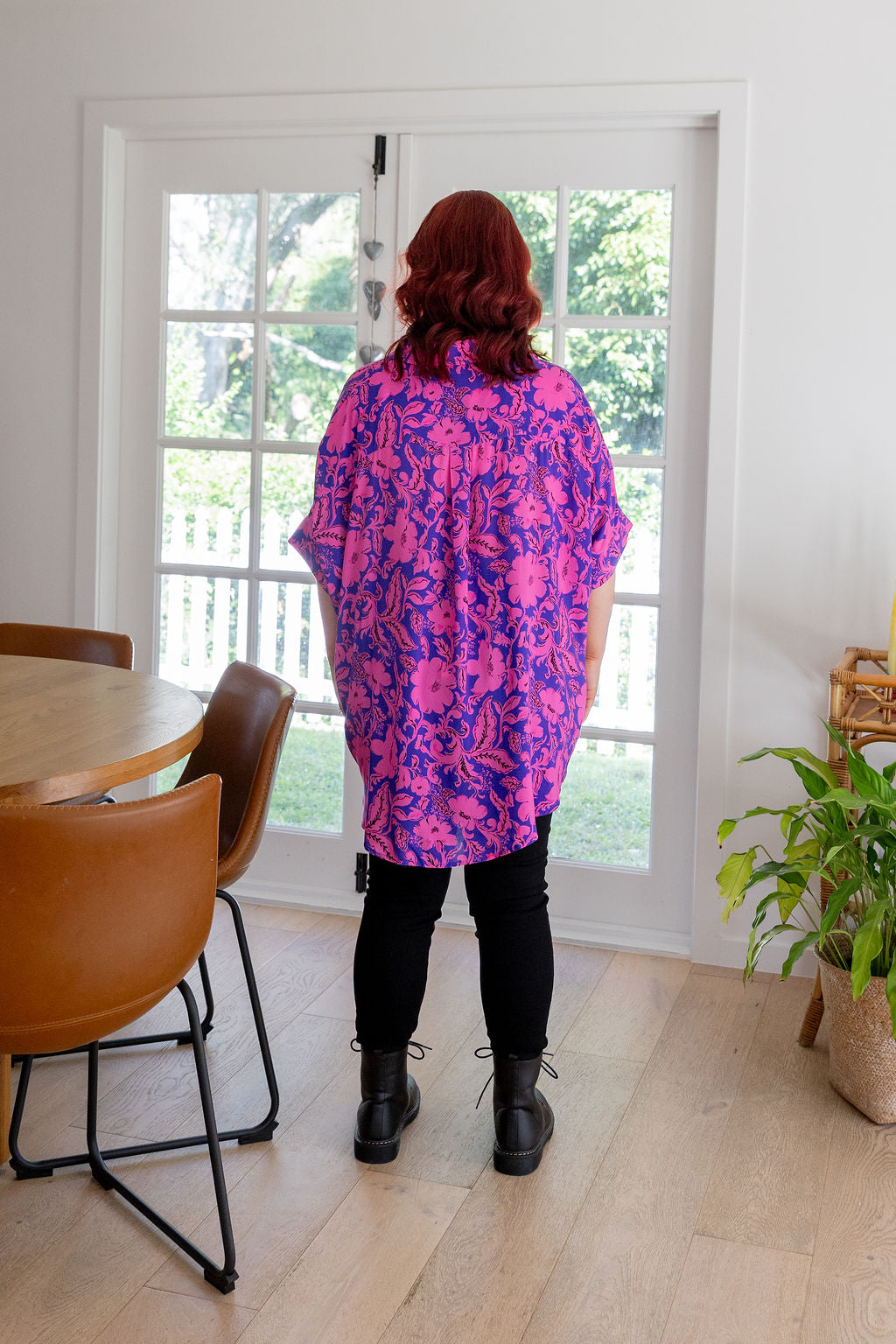 Tammin Shirt in Purple Blooms