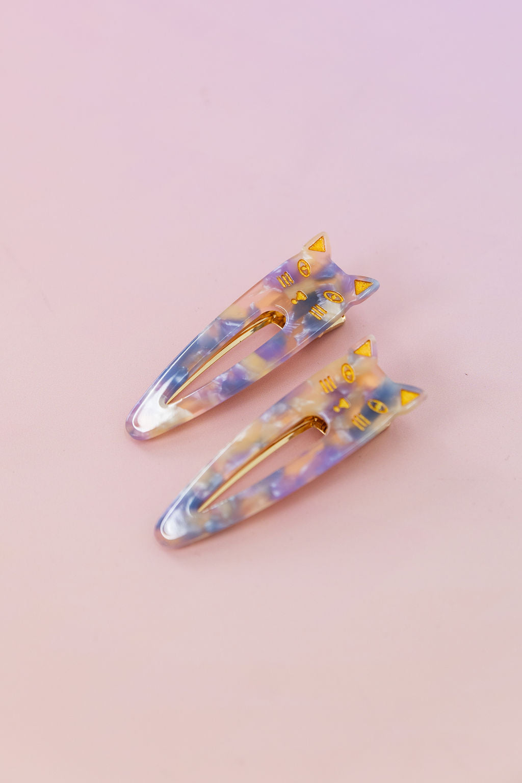 Cat Hair Clips in Multi Violet
