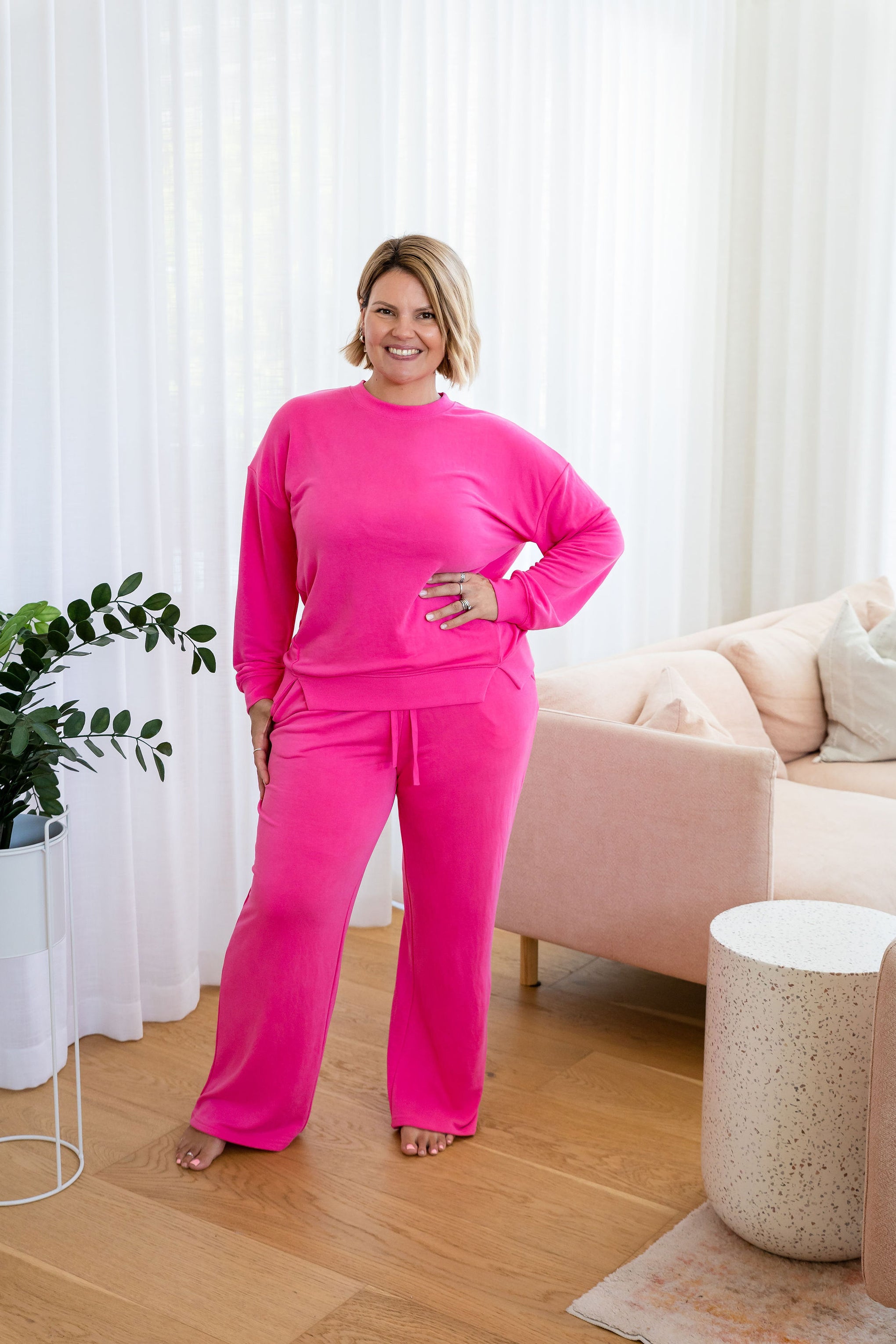 Jenny Lounge Modal Blend Pants in Magenta