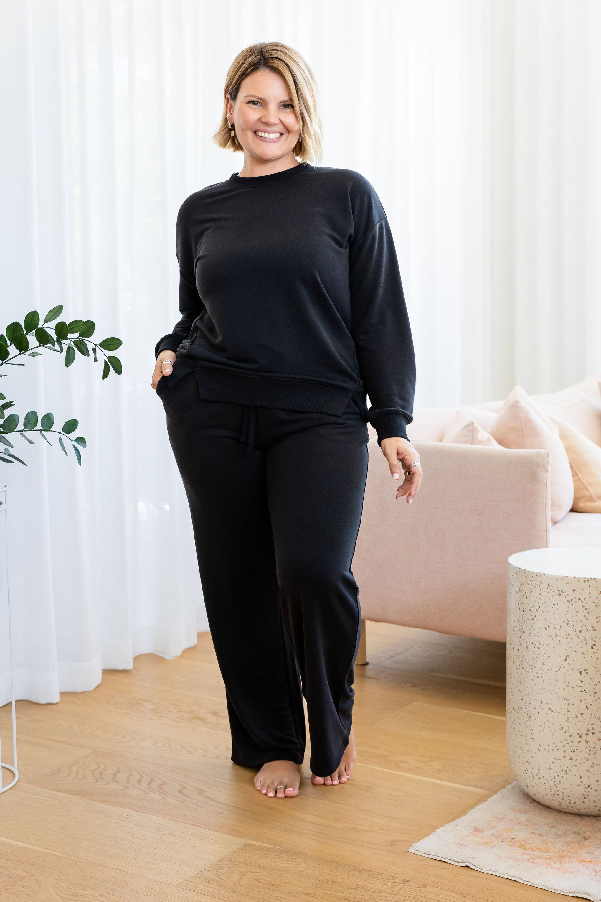 Jenny Lounge Modal Blend Sweater in Black