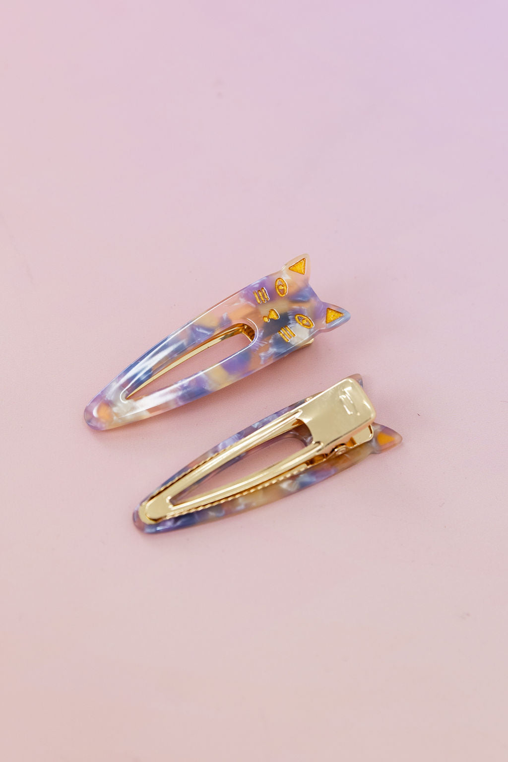 Cat Hair Clips in Multi Violet