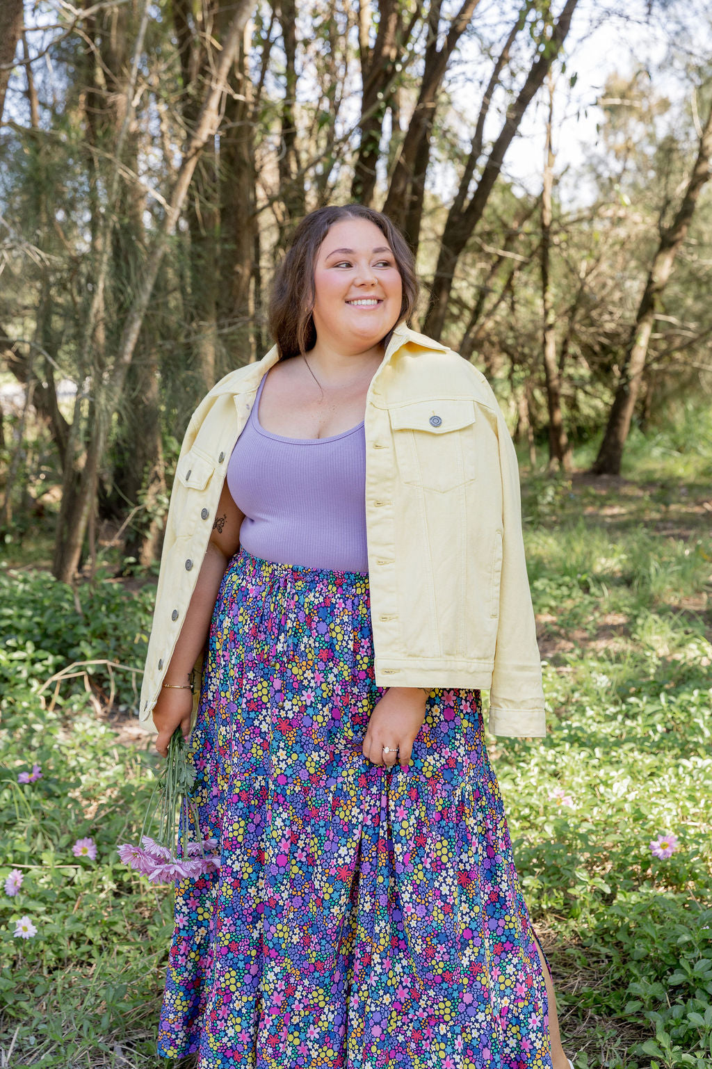 Carrie Skirt in Ditsy Kasey Rainbow
