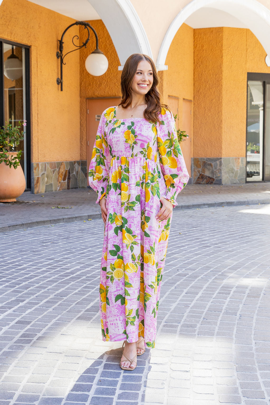 Amelia Linen Blend Maxi Dress in Themis