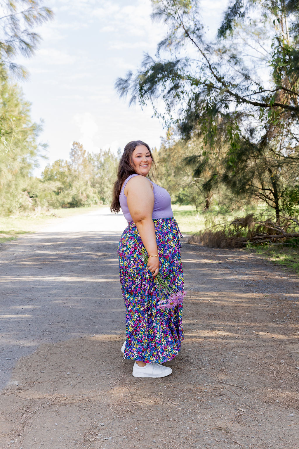 Carrie Skirt in Ditsy Kasey Rainbow
