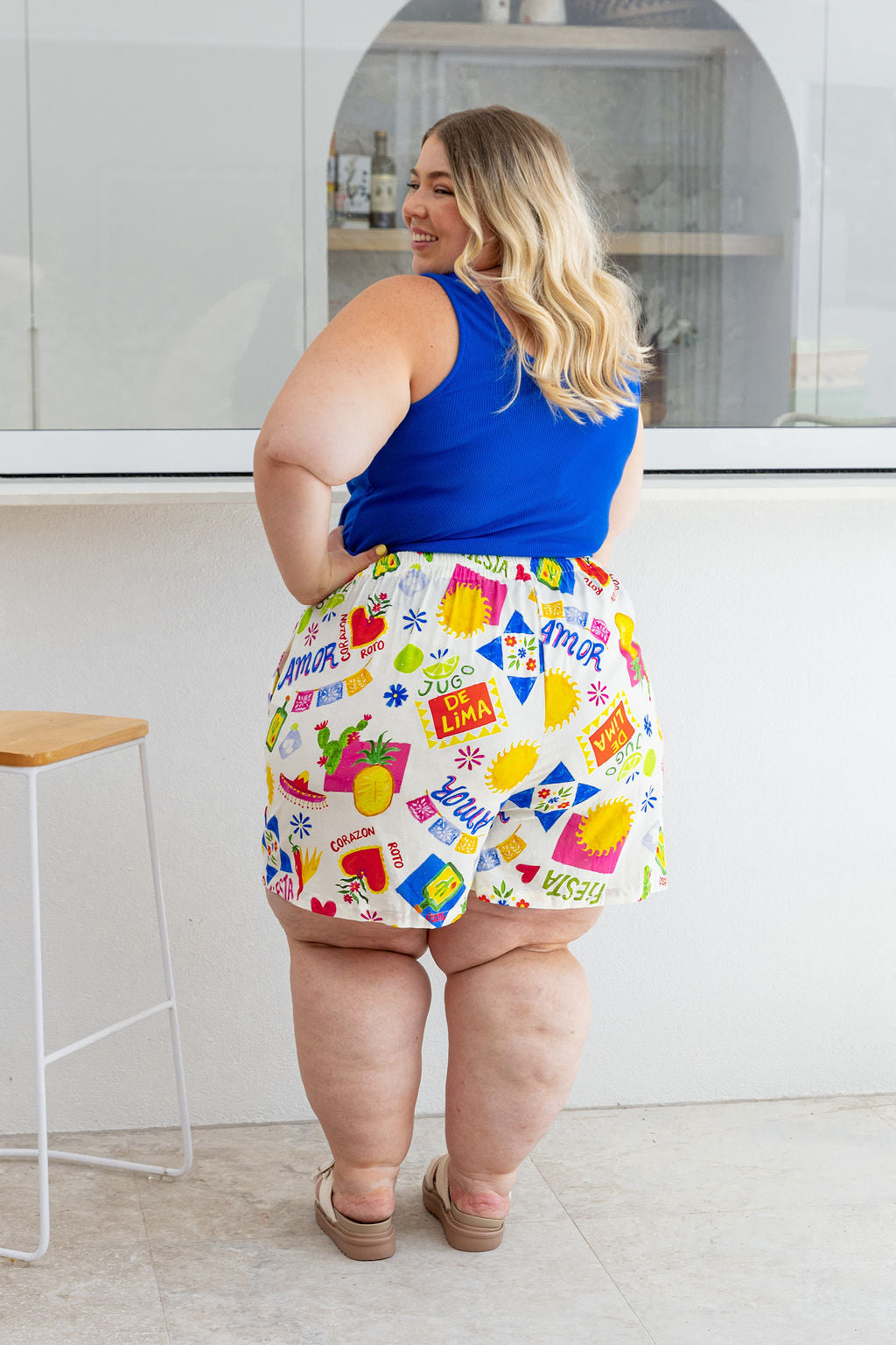 Samara Linen Blend Skort in Corazon