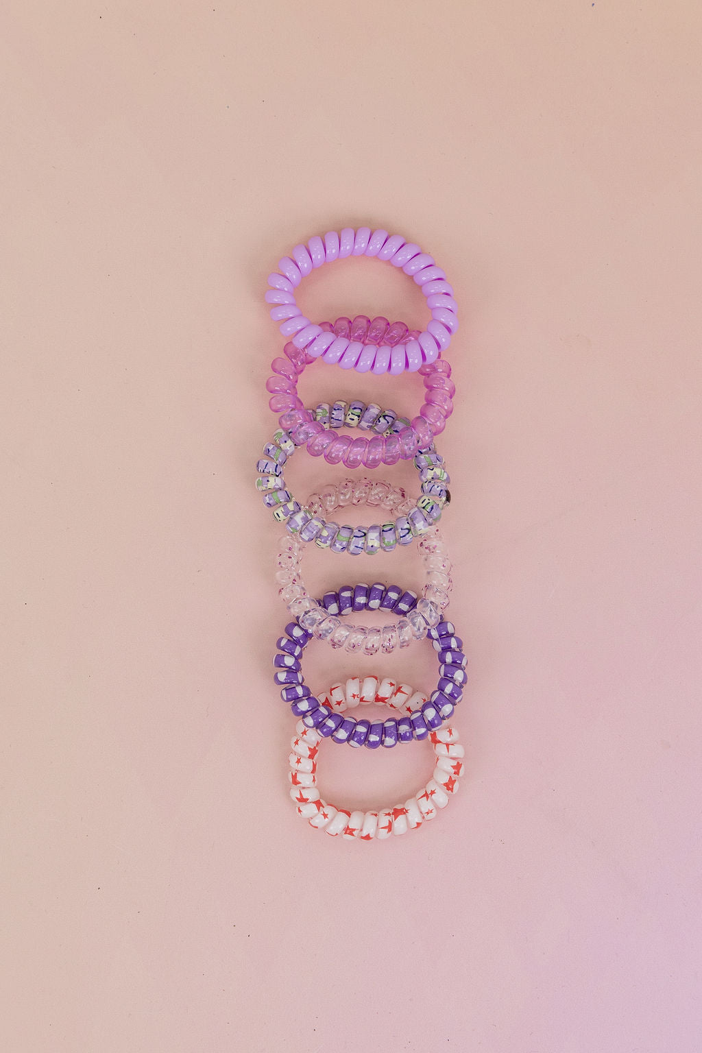 Purple Coil Hair Ties – 6 Pack