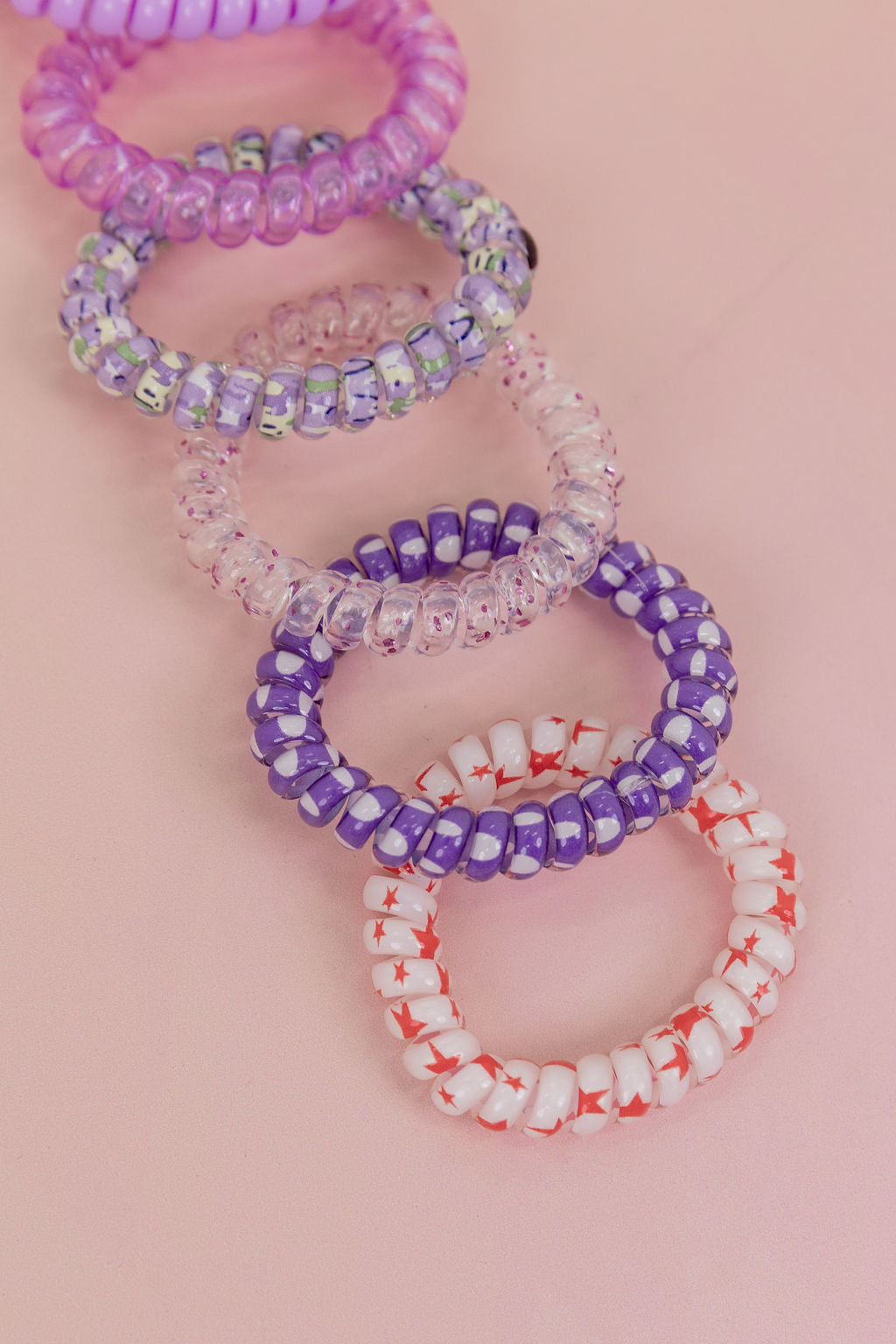Purple Coil Hair Ties – 6 Pack