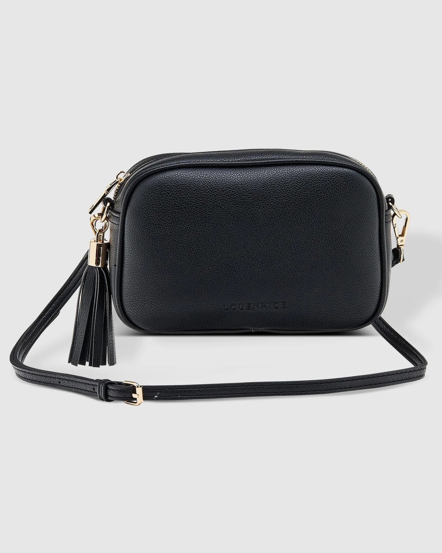 Jacinta Metallic Crossbody Bag in Black by Louenhide