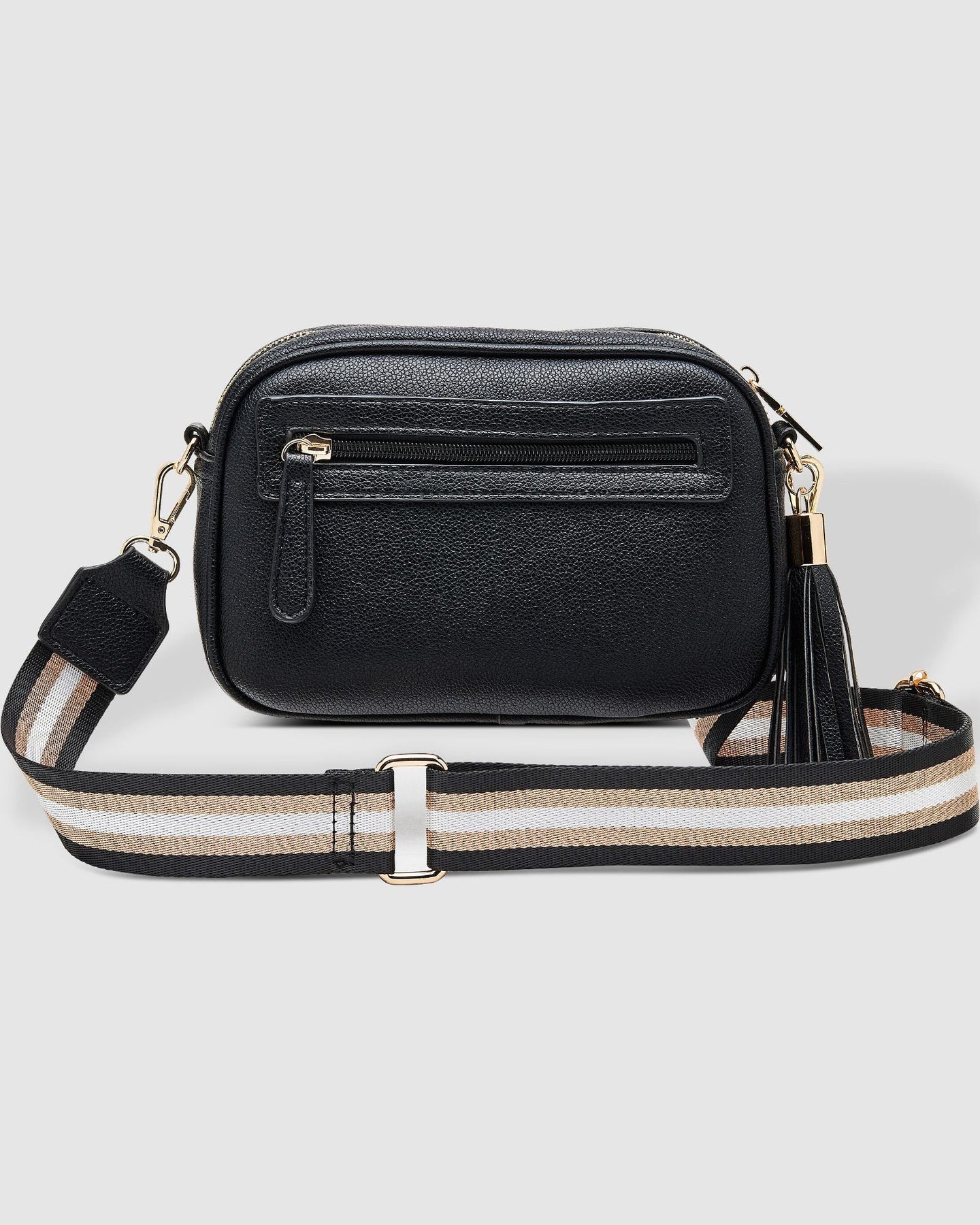 Jacinta Metallic Crossbody Bag in Black by Louenhide