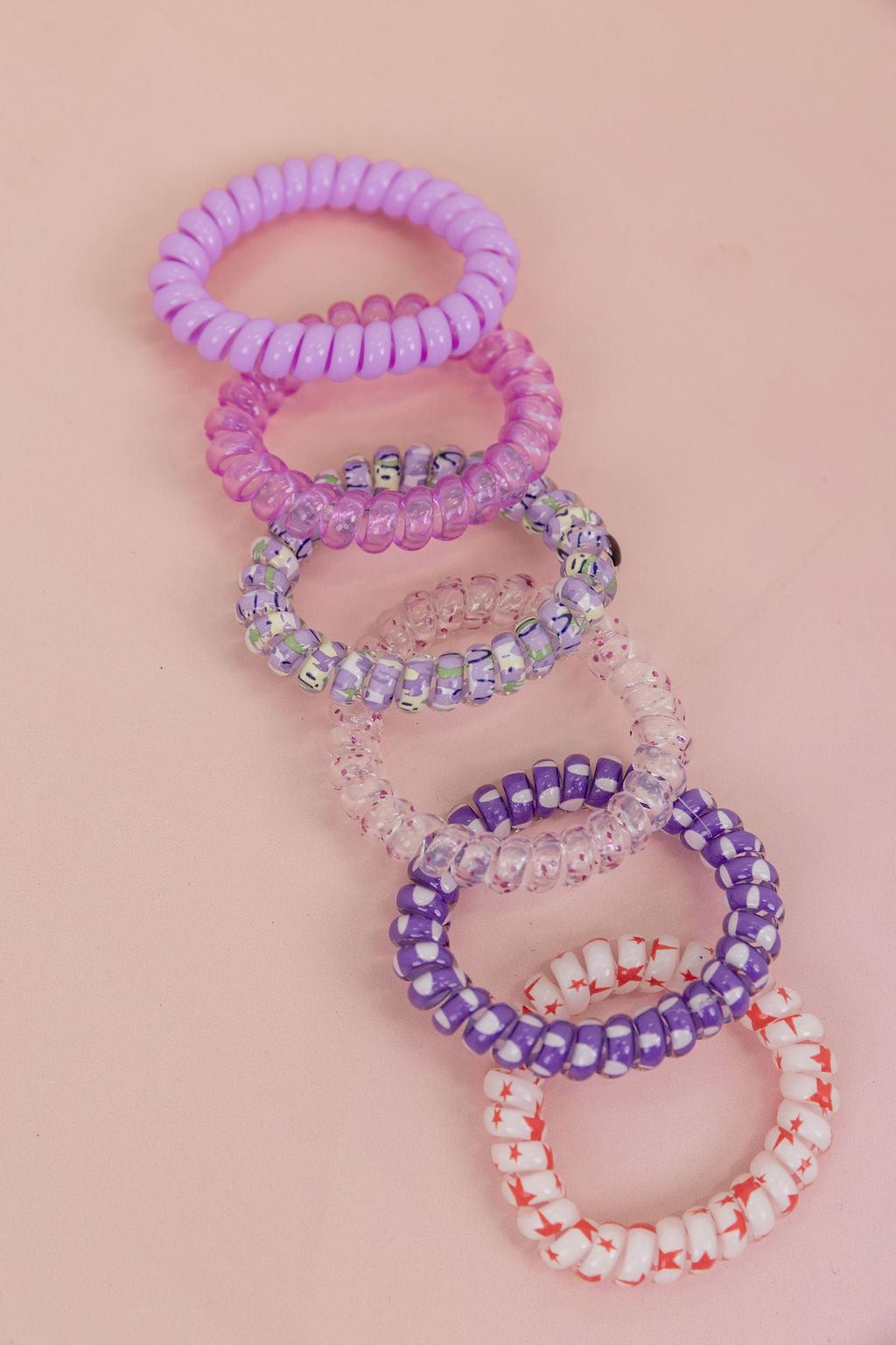 Purple Coil Hair Ties – 6 Pack