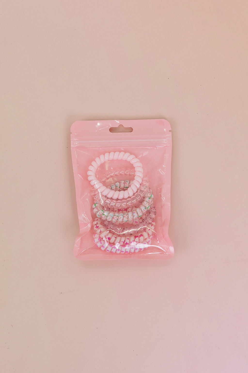 Pink Coil Hair Ties – 6 Pack