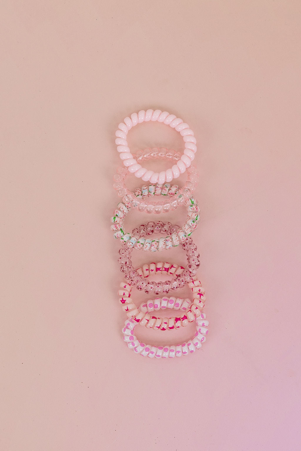 Pink Coil Hair Ties – 6 Pack