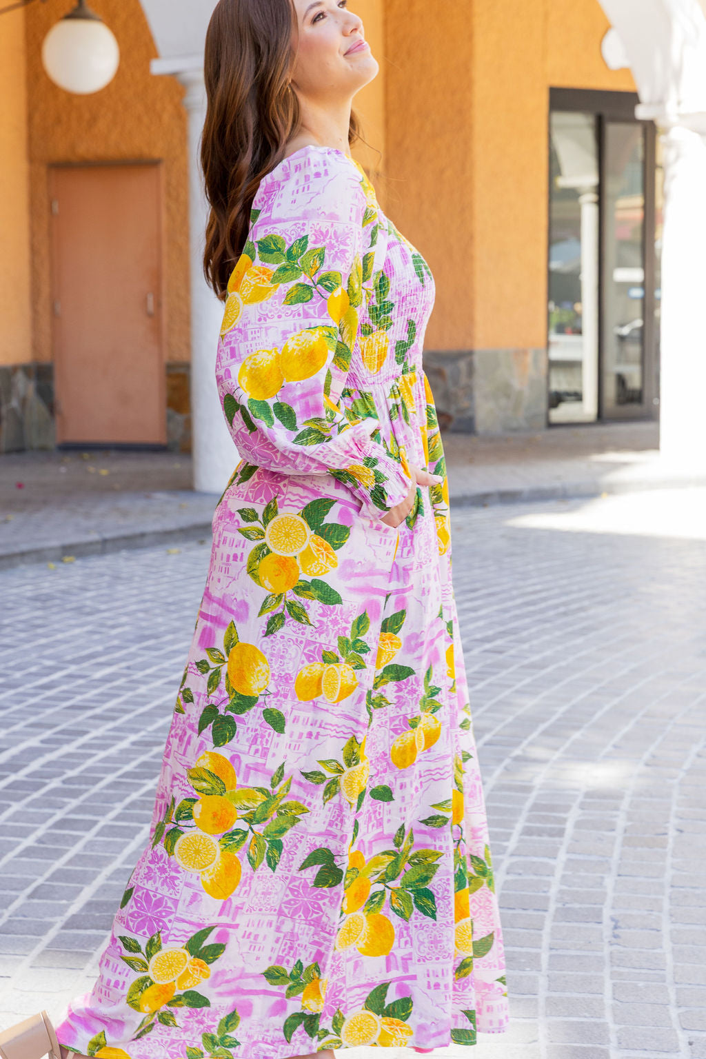 Amelia Linen Blend Maxi Dress in Themis