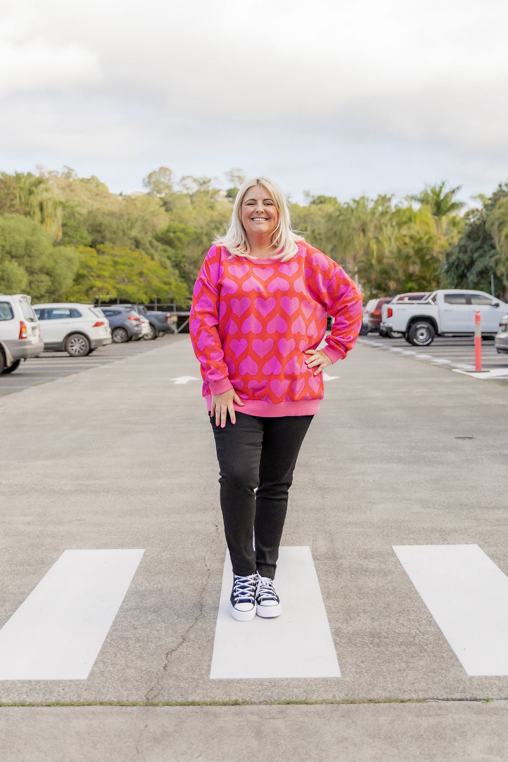 Harper Sweater in Maxi Hearts