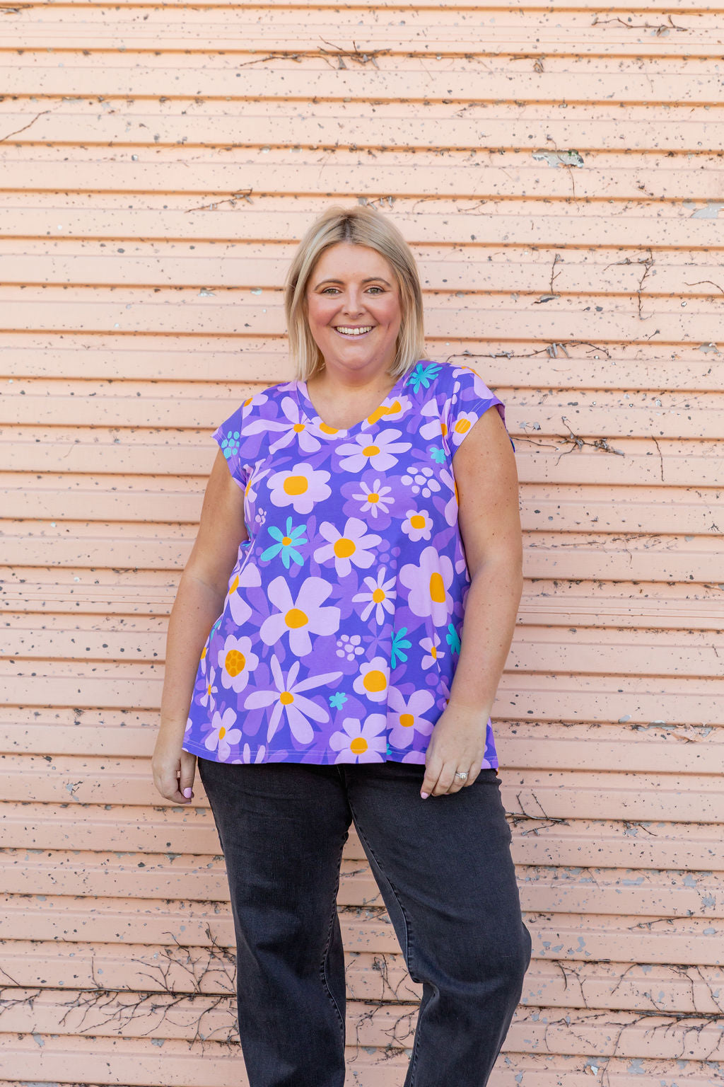 Penny Shirt in Lilac Daisies
