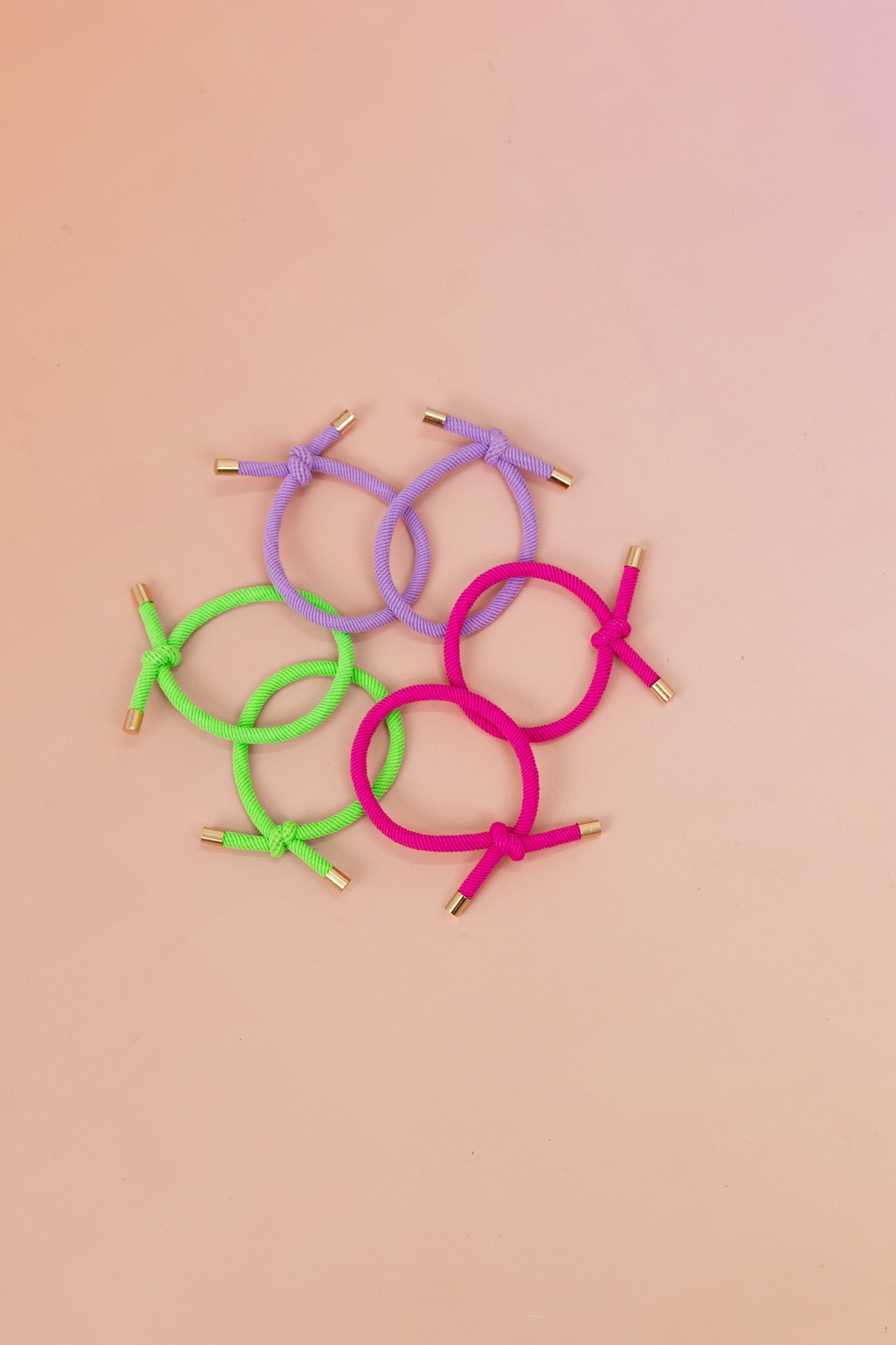 6 Pack Hair Ties in Rainbow Colours