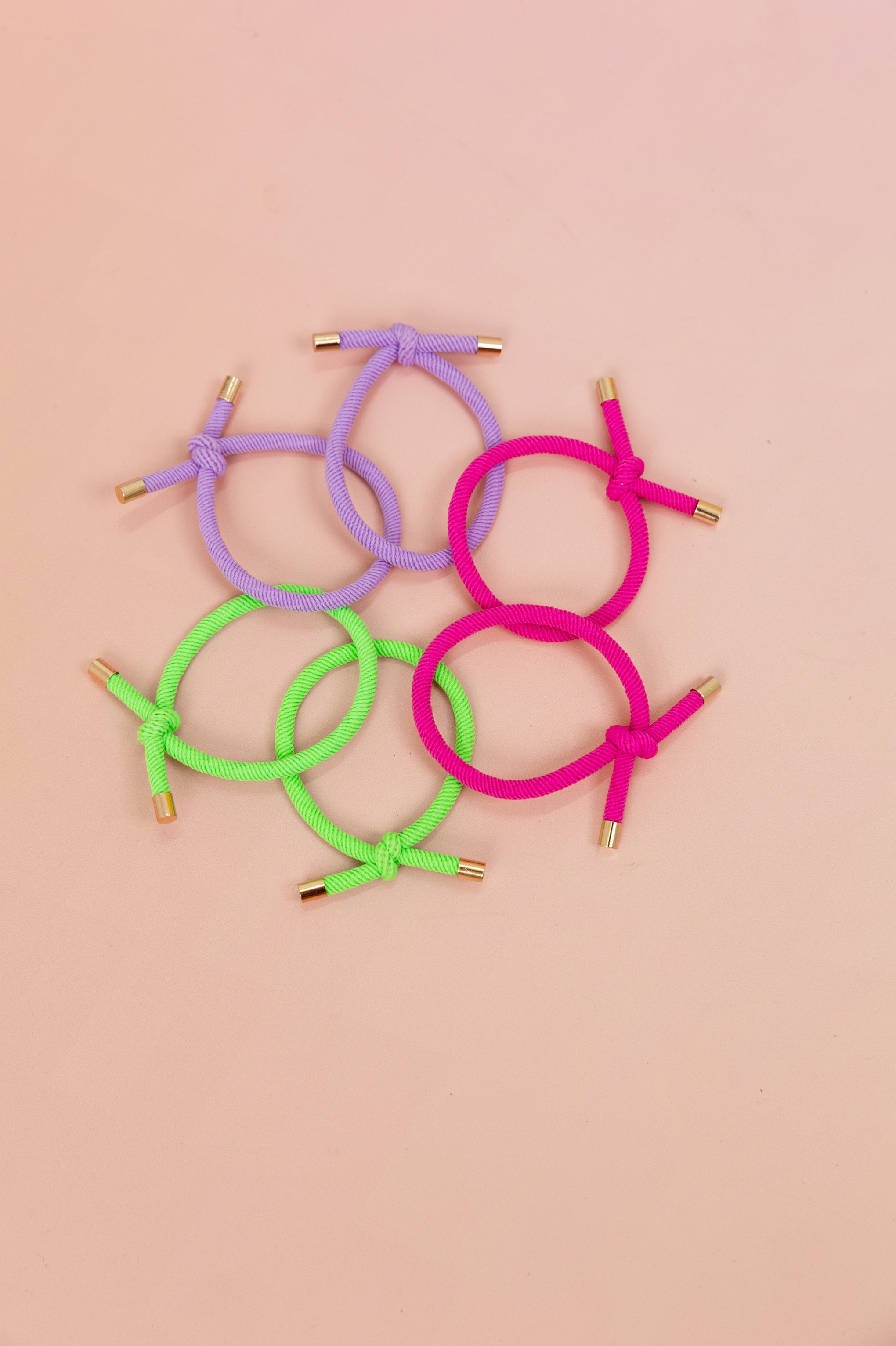 6 Pack Hair Ties in Rainbow Colours