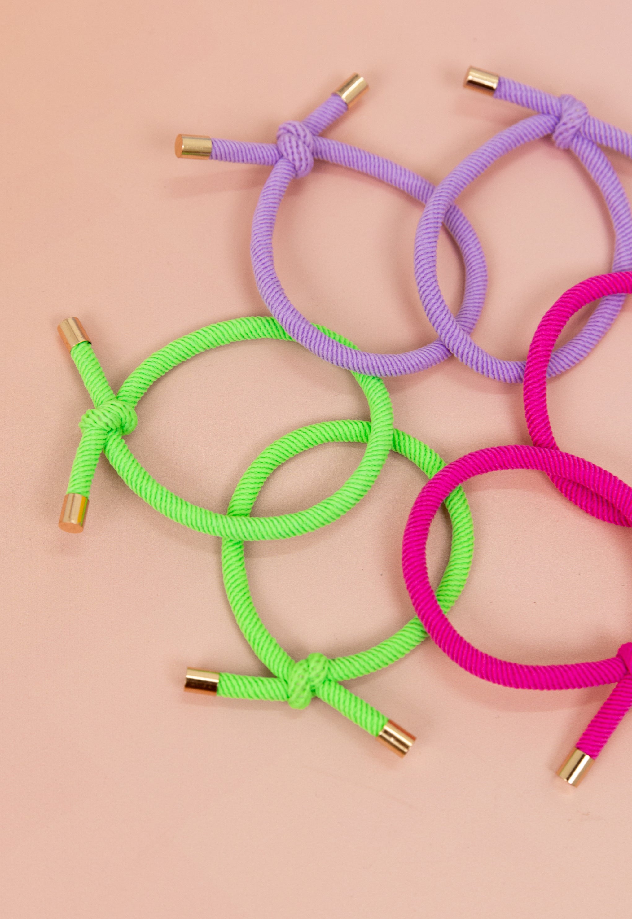 6 Pack Hair Ties in Rainbow Colours