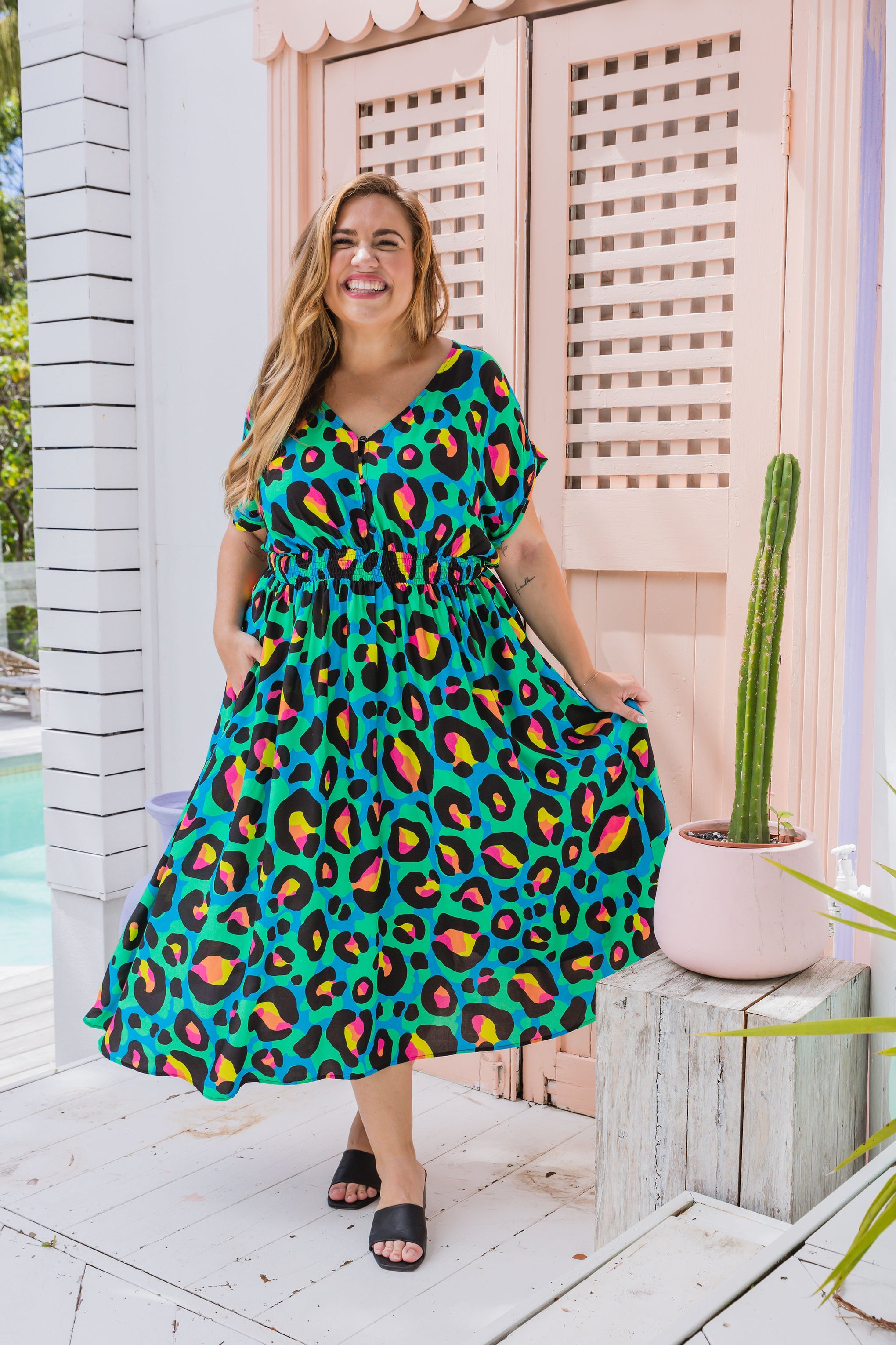 Millie Dress in Neon Leopard by Kasey Rainbow