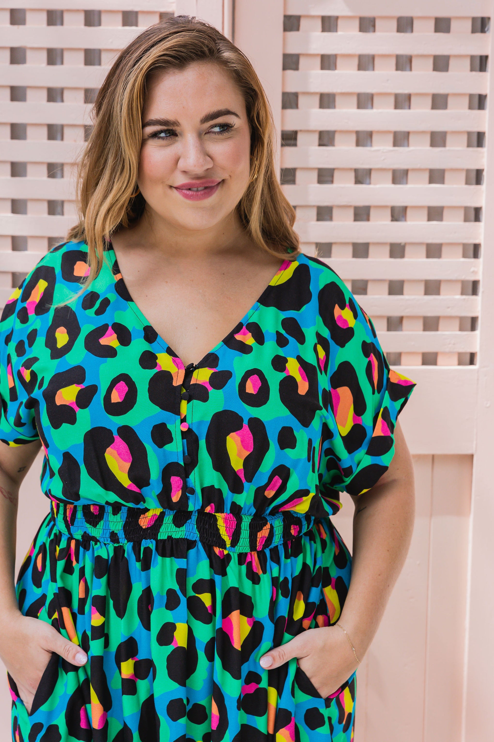 Millie Dress in Neon Leopard by Kasey Rainbow
