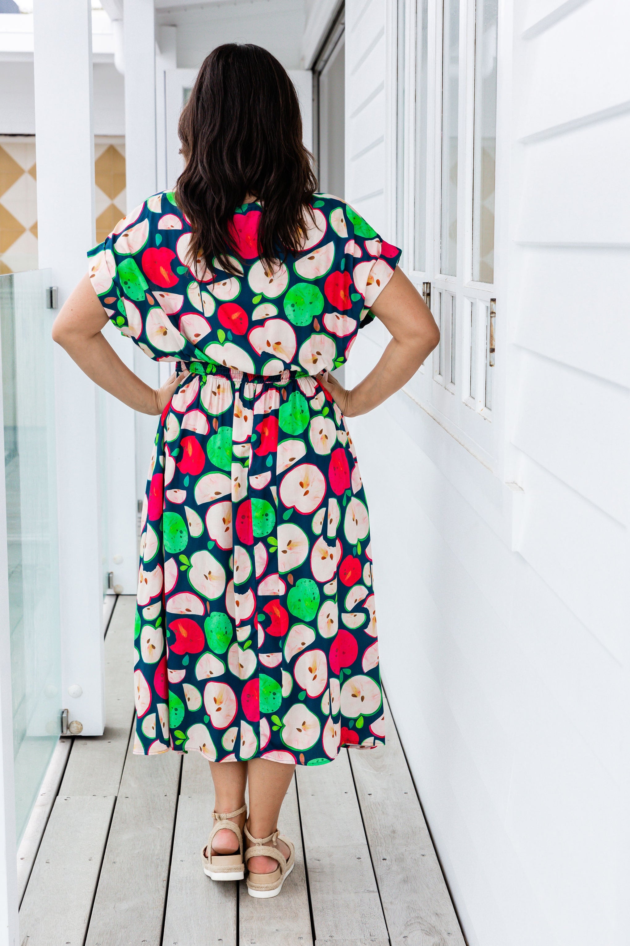 Millie Midi Dress in Apples by Kasey Rainbow