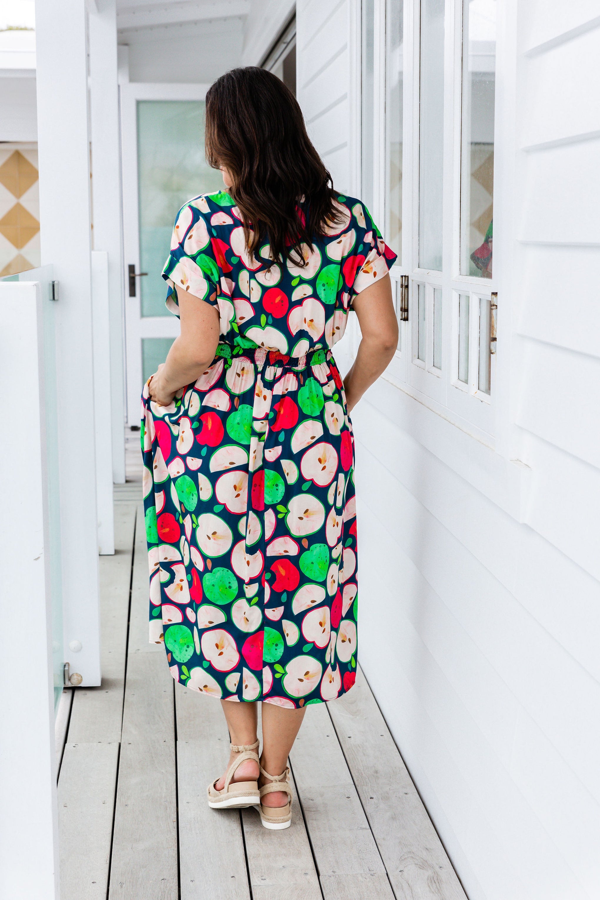 Millie Midi Dress in Apples by Kasey Rainbow