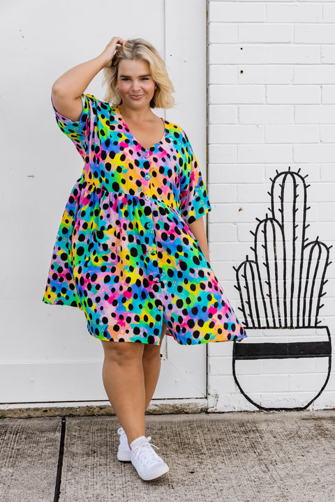 Rainbow polka dot on sale dress