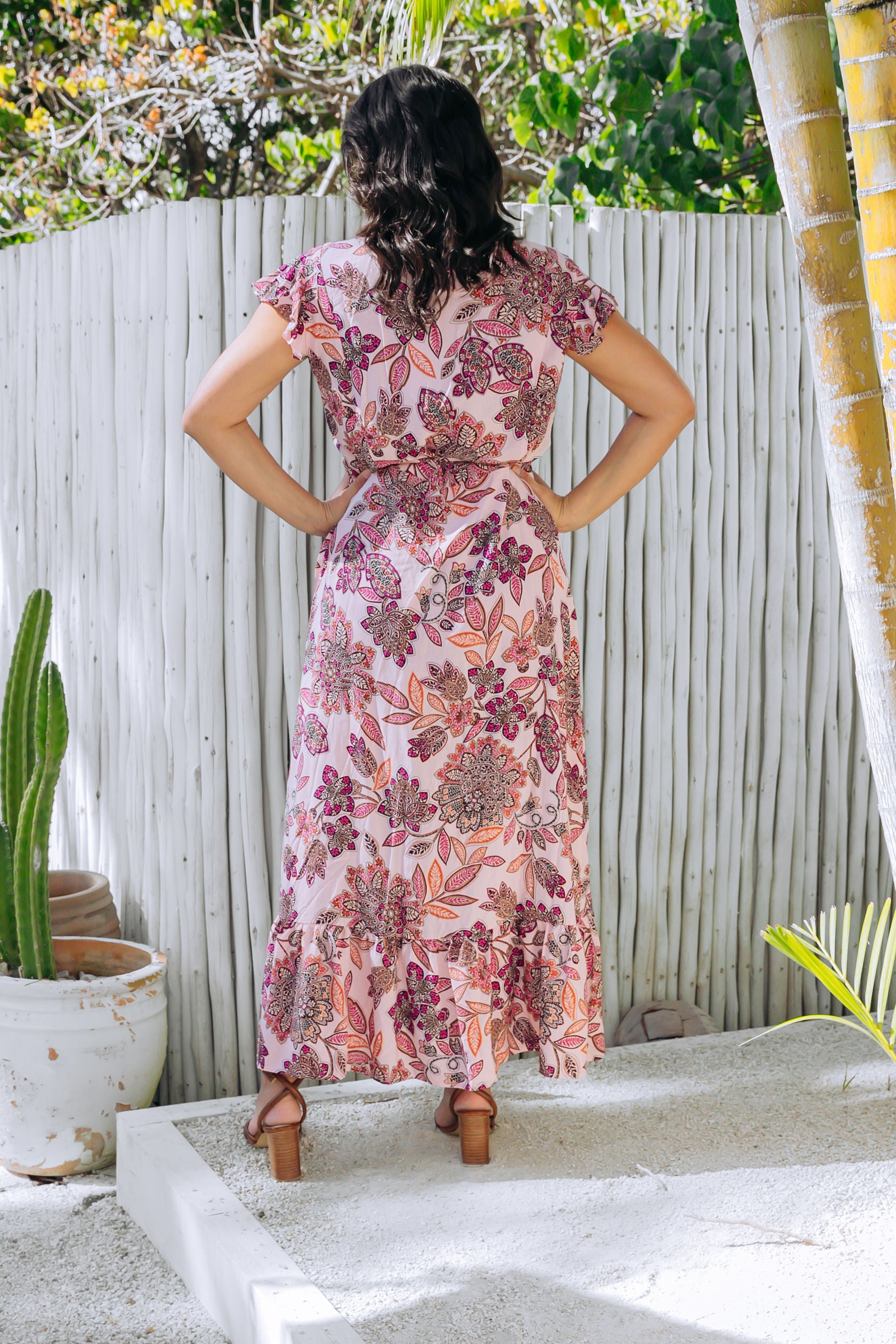 Floral maxi 2024 wrap dress