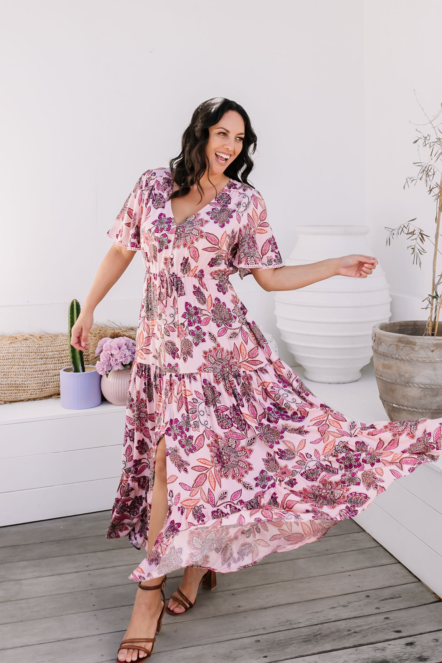 Eden Maxi Dress in Blushing Blossoms