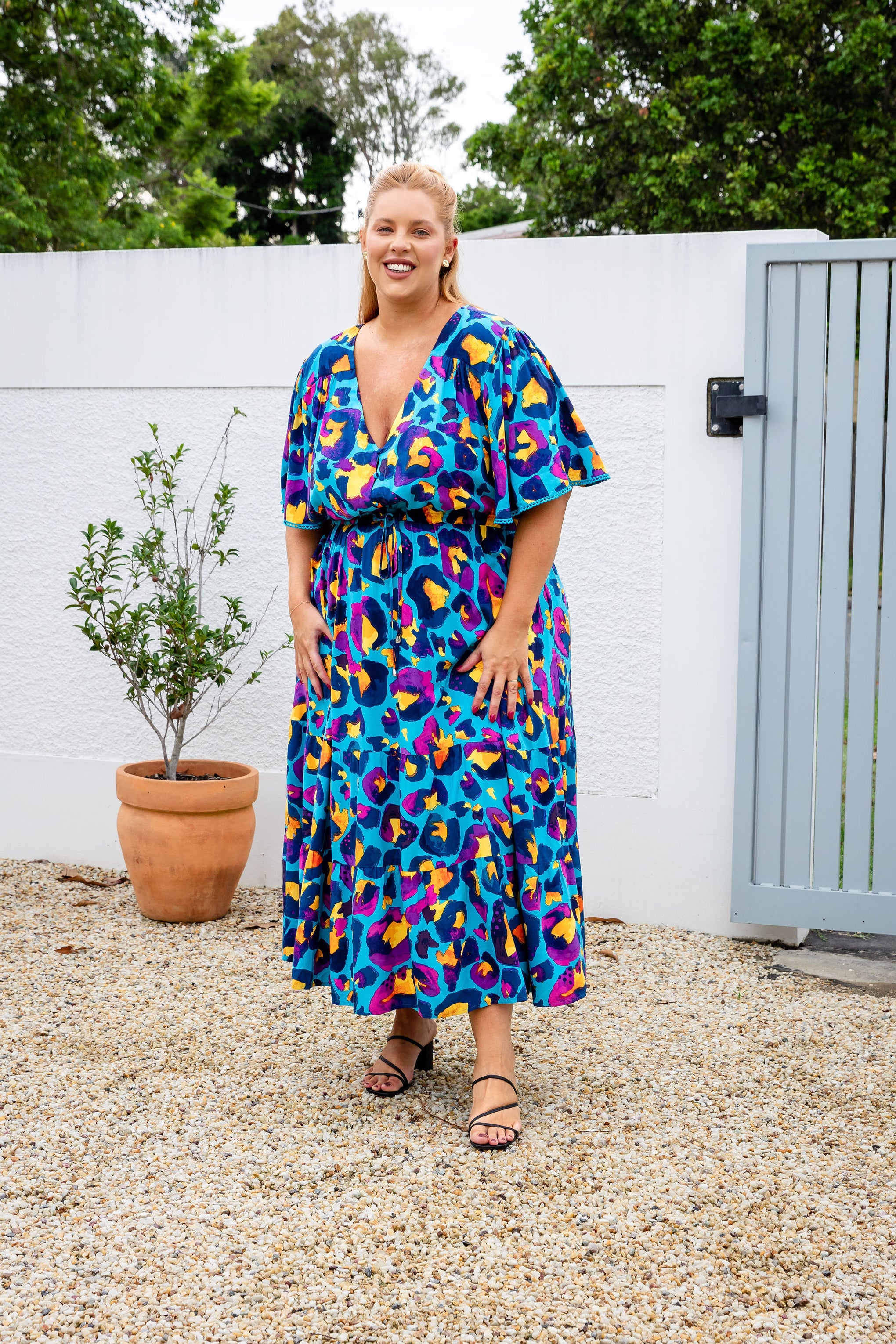 Lexi Dress in Blue Leopard by Kasey Rainbow