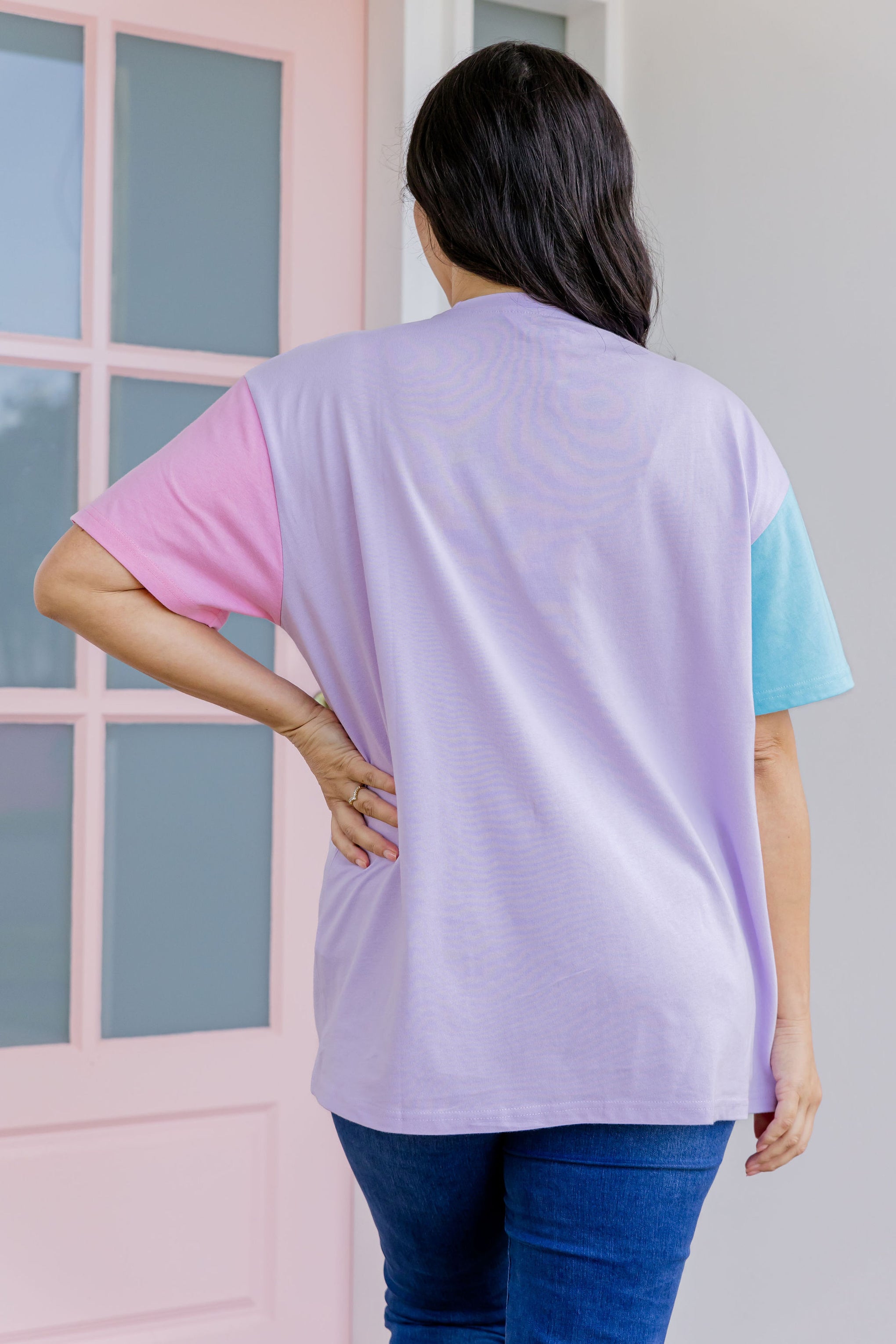 Ella Blocked T-Shirt In Purple