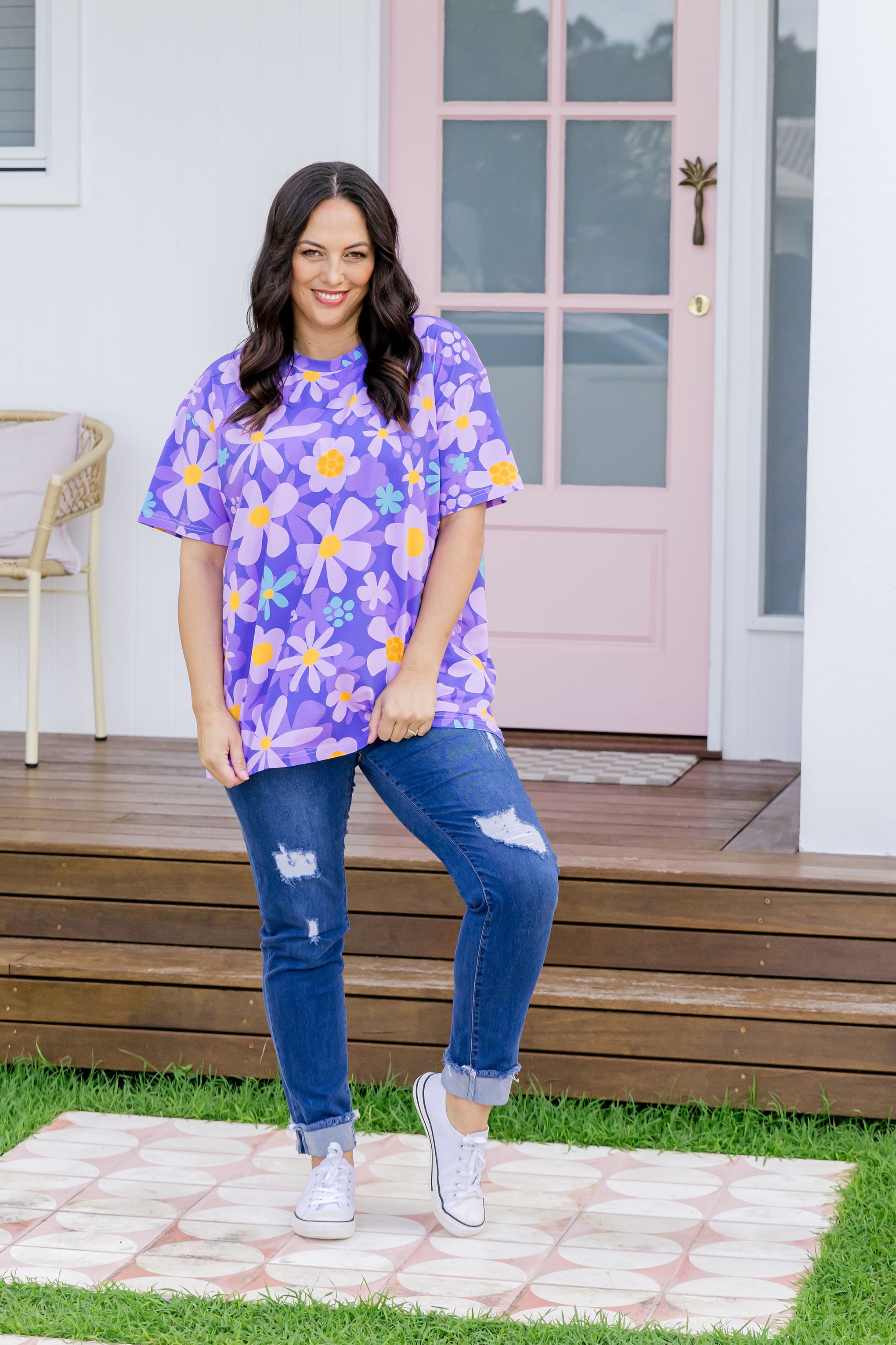 Coco T-Shirt in Lilac Daisies