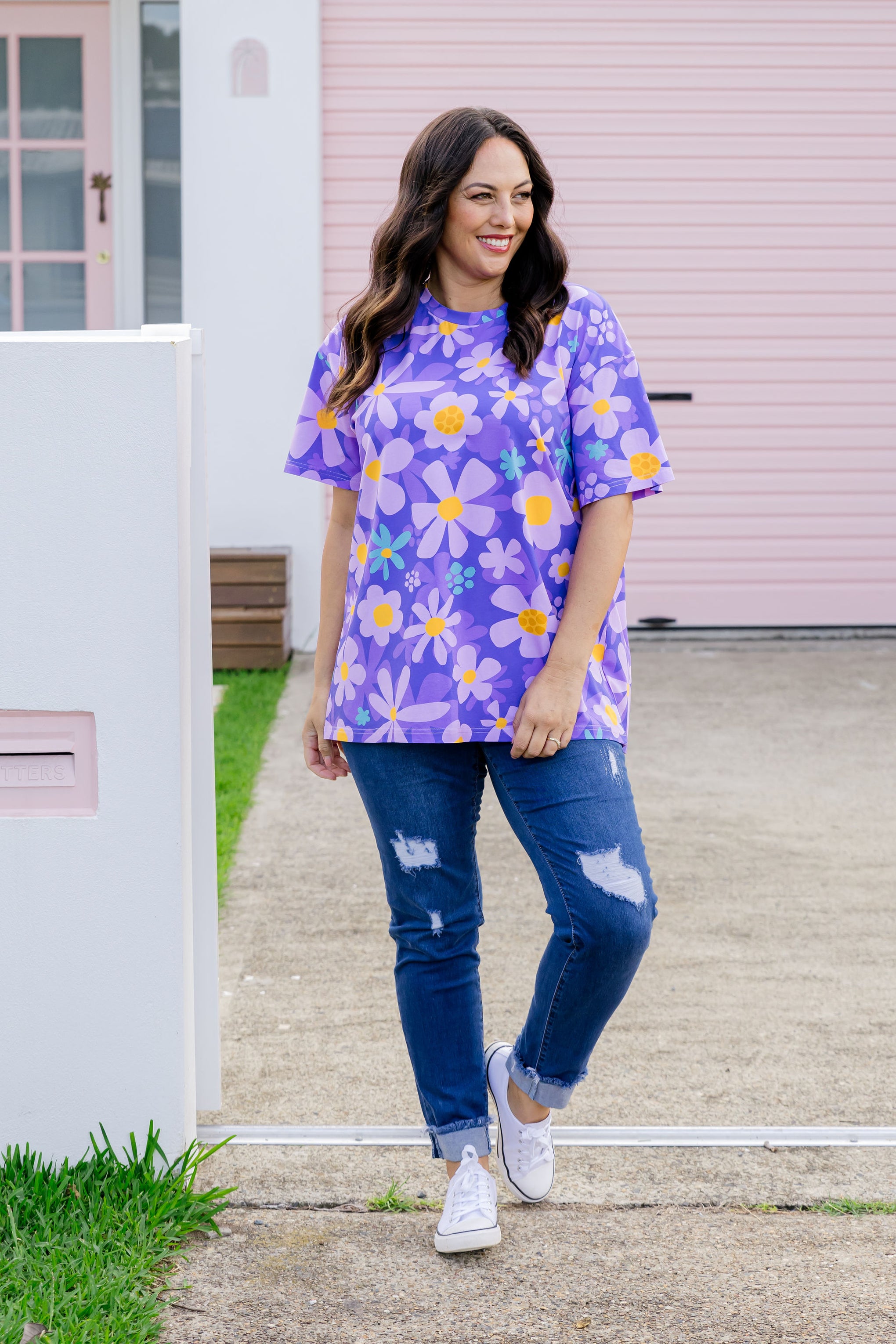 Coco T-Shirt in Lilac Daisies