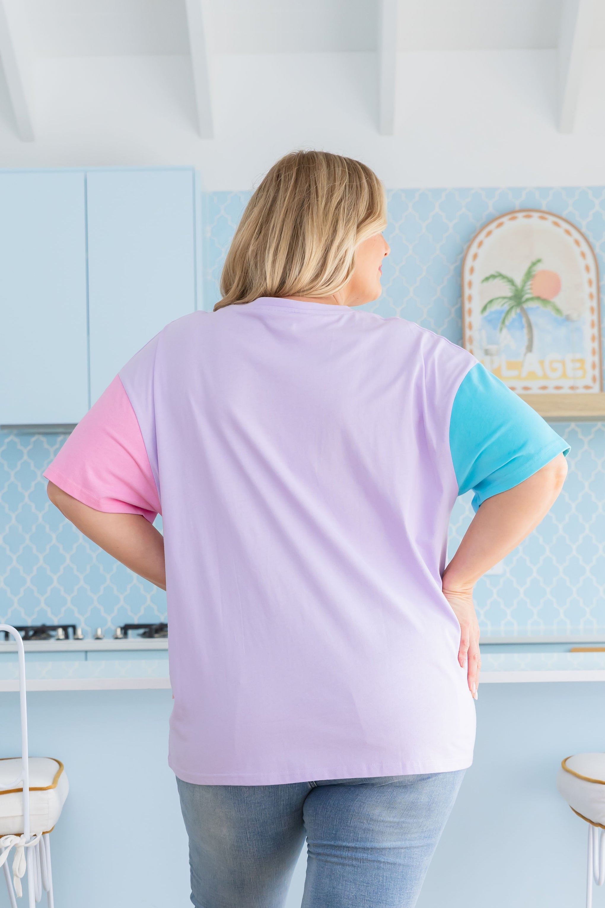 Ella Blocked T-Shirt In Purple