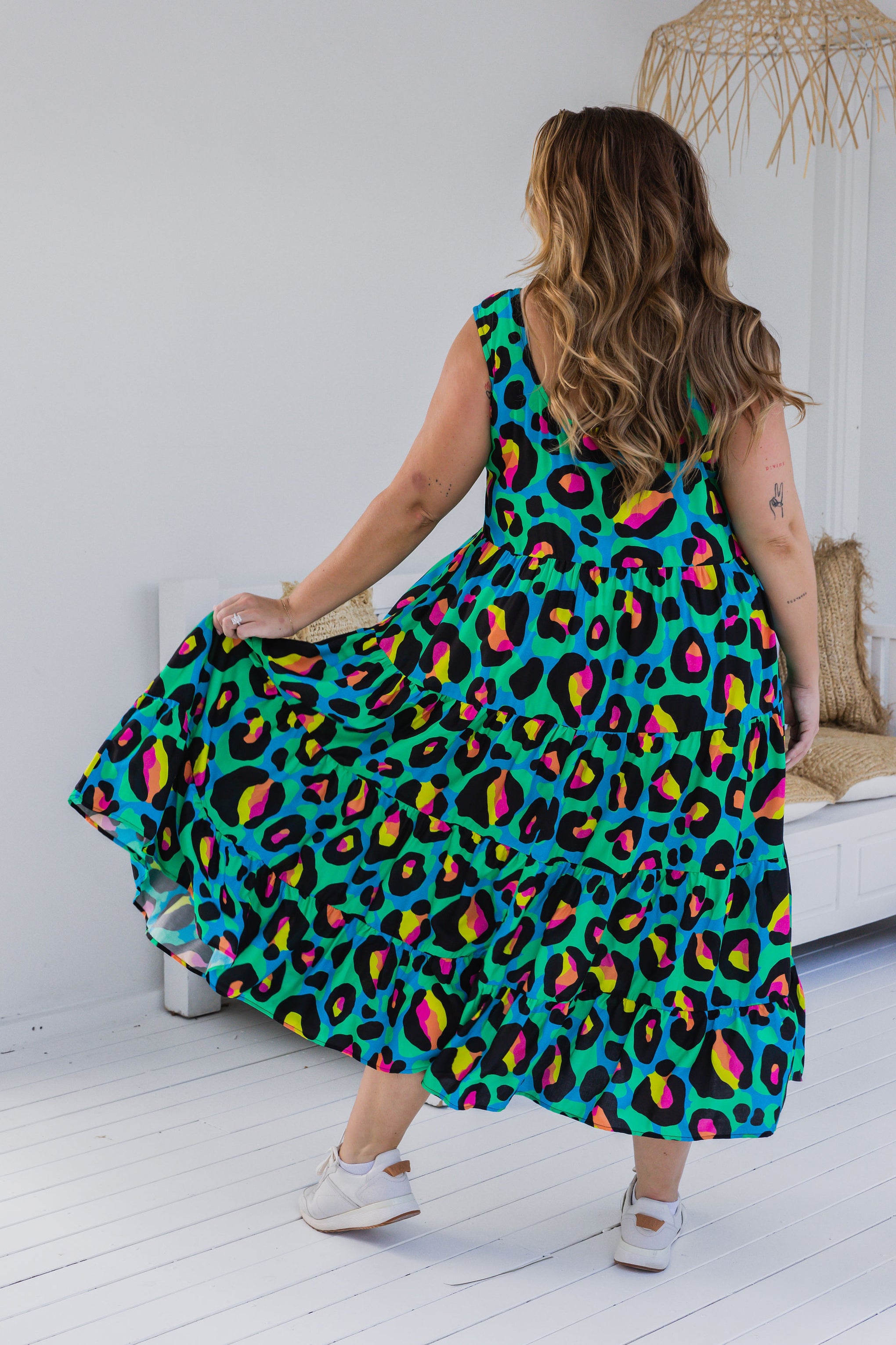 Ronnie Dress in Neon Leopard by Kasey Rainbow