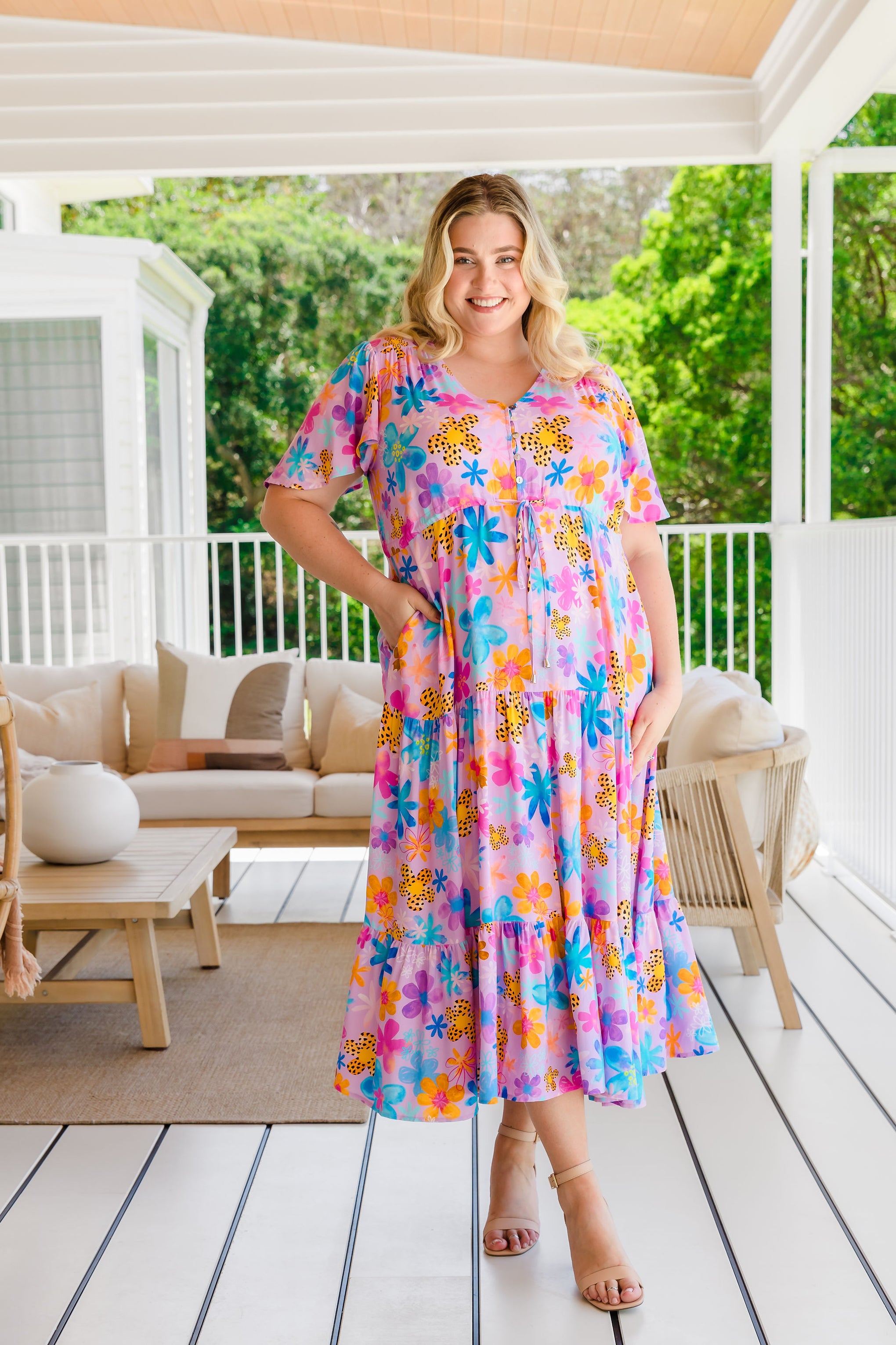 Bonnie Maxi Dress in Mauve Meadow by Kasey Rainbow – Proud Poppy