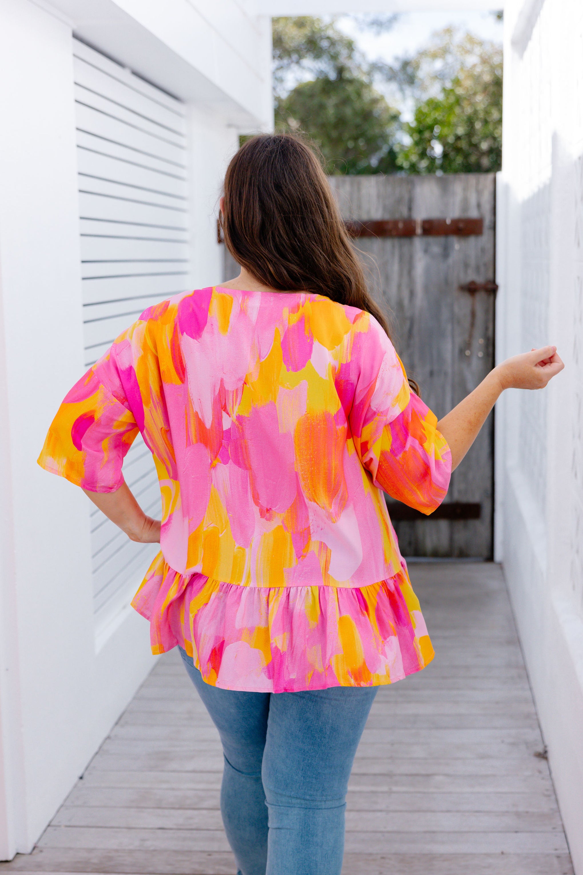 Peak Top in Pink Bloom by Maggi McDonald