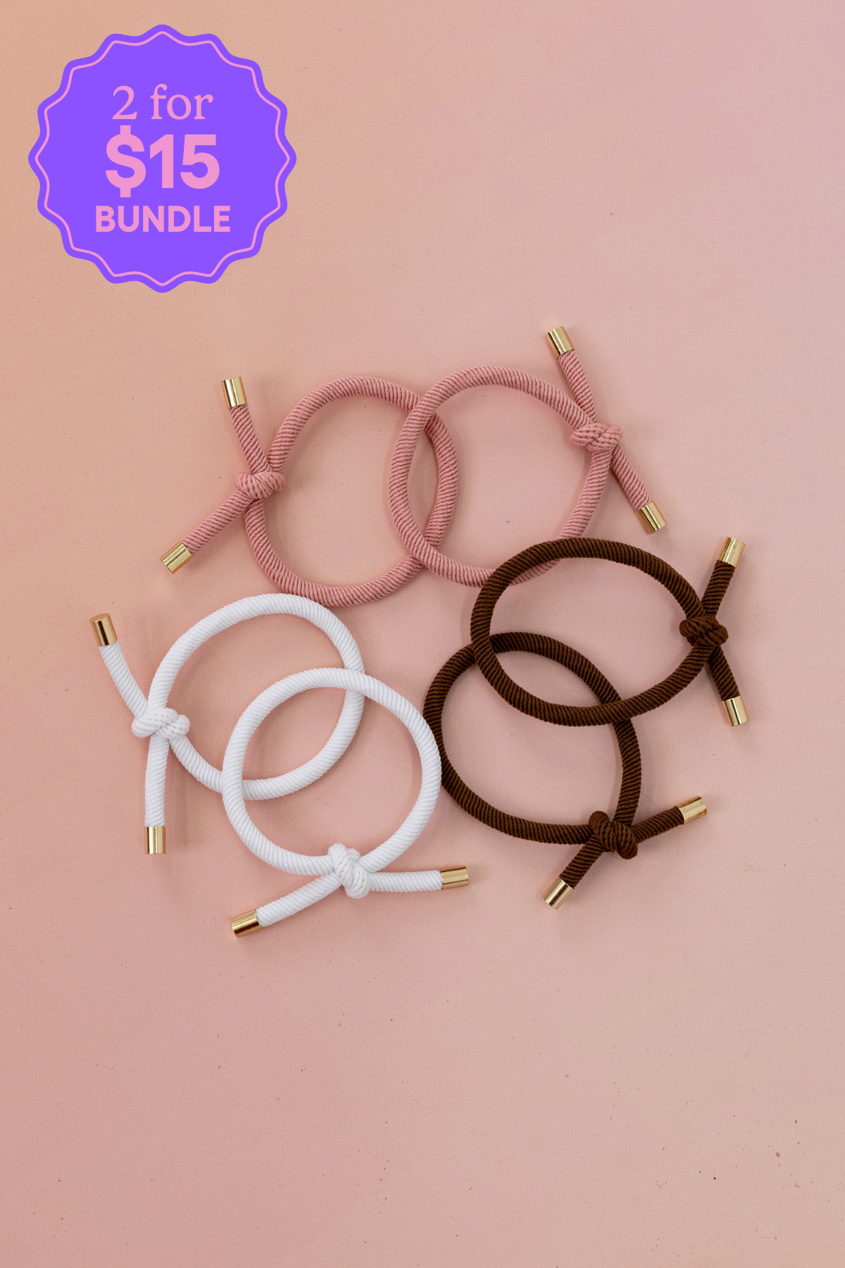 6 Pack Hair Ties in Latte Colours