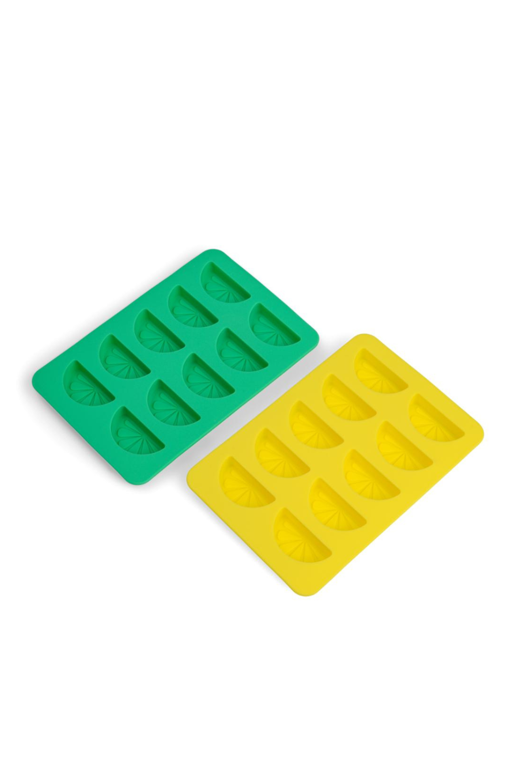 The Dotty Citrus Wedge Ice Trays - Set of 2 - Yellow/Green