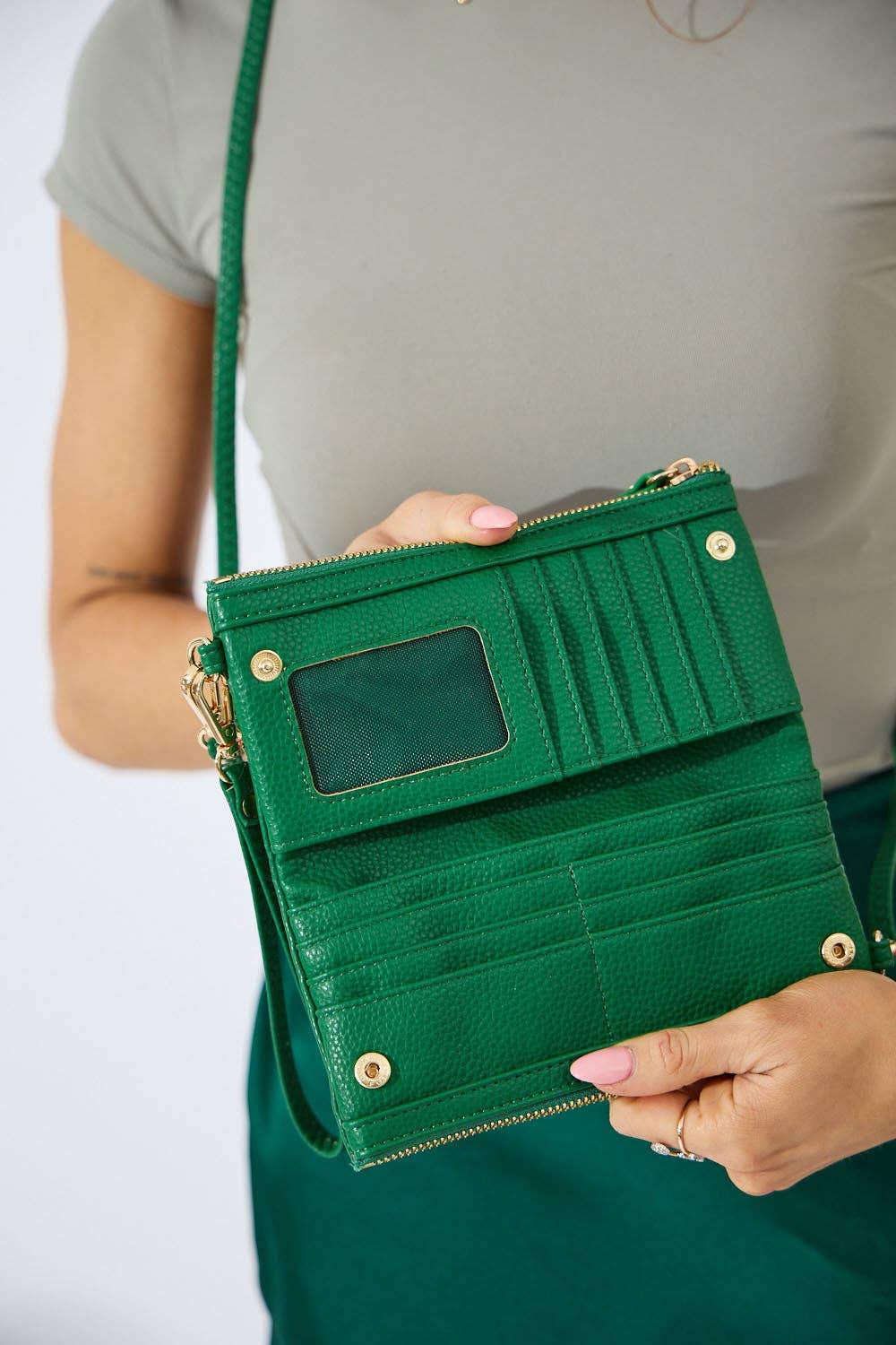 New Haven Crossbody Wallet - Emerald Green