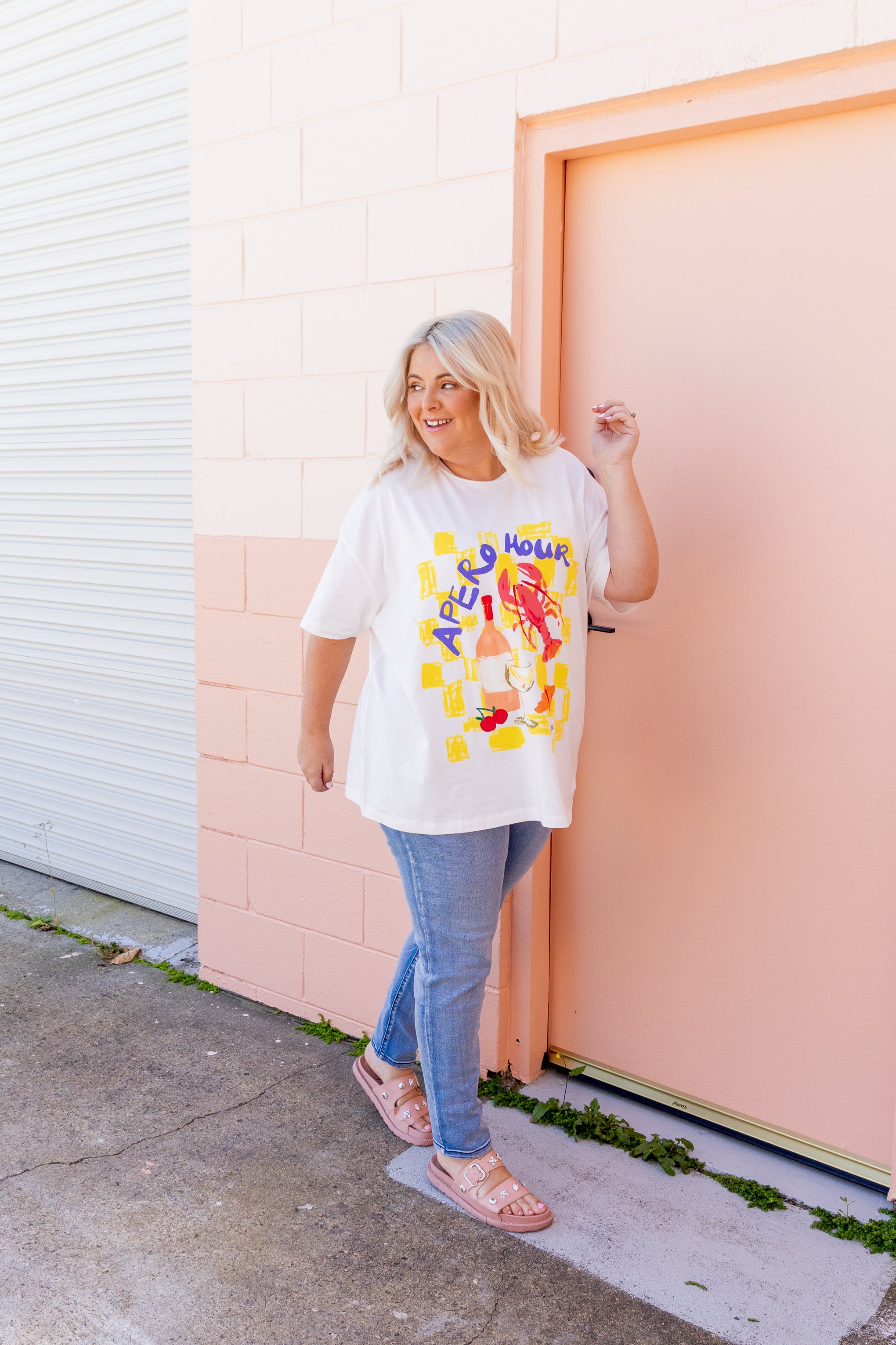 Alfie Oversized Tee in Apero Hour