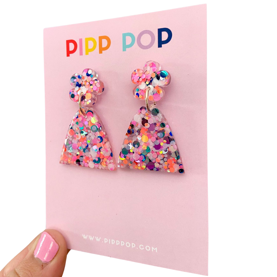 Evie Glitter Confetti Dangle Earrings