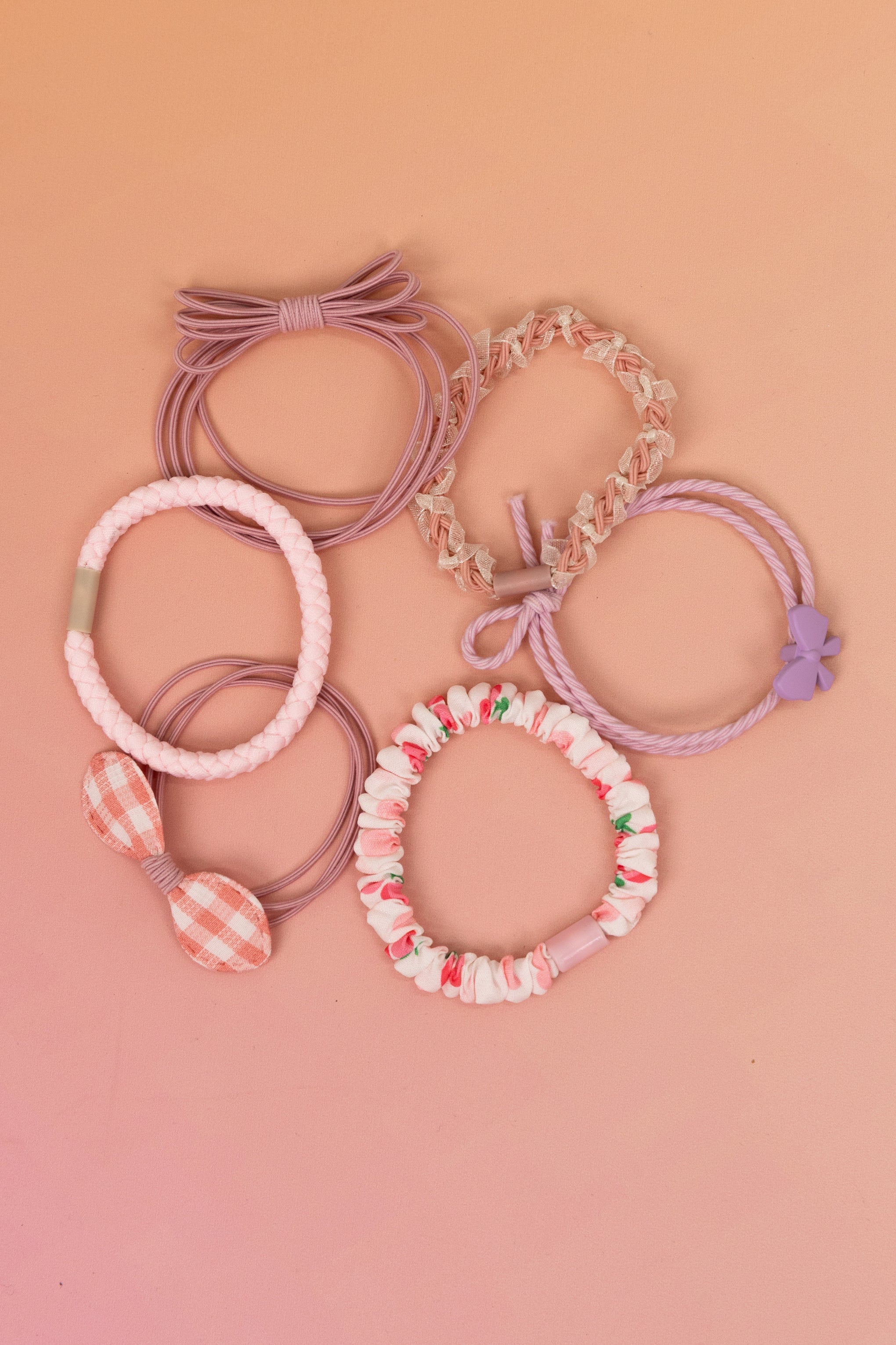 Cherry Multi Hair Ties - 6 Pack