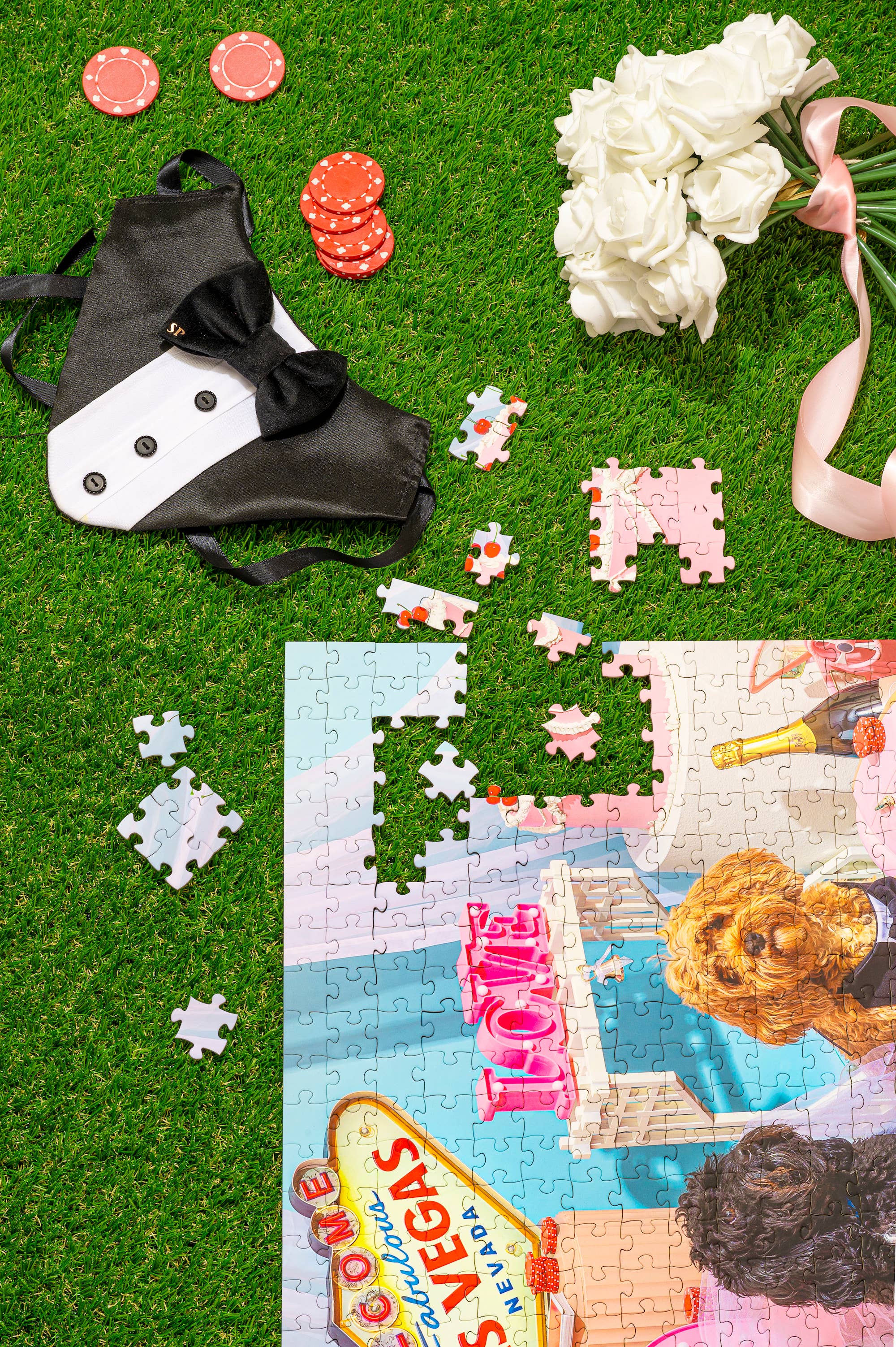 Puppy Love 500 Piece Jigsaw Puzzle Game w/ Canvas Bag